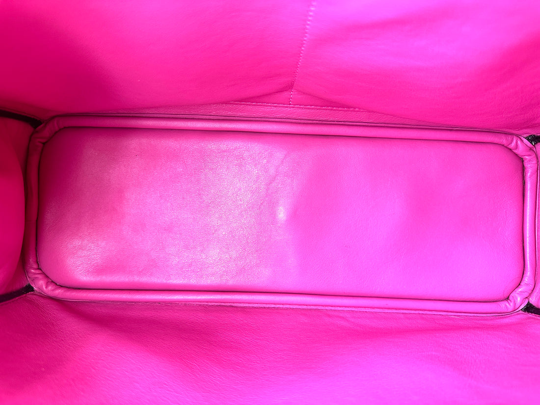 Christian Dior Diorissimo Black/Pink Leather Handle Bag With Pouch DR643