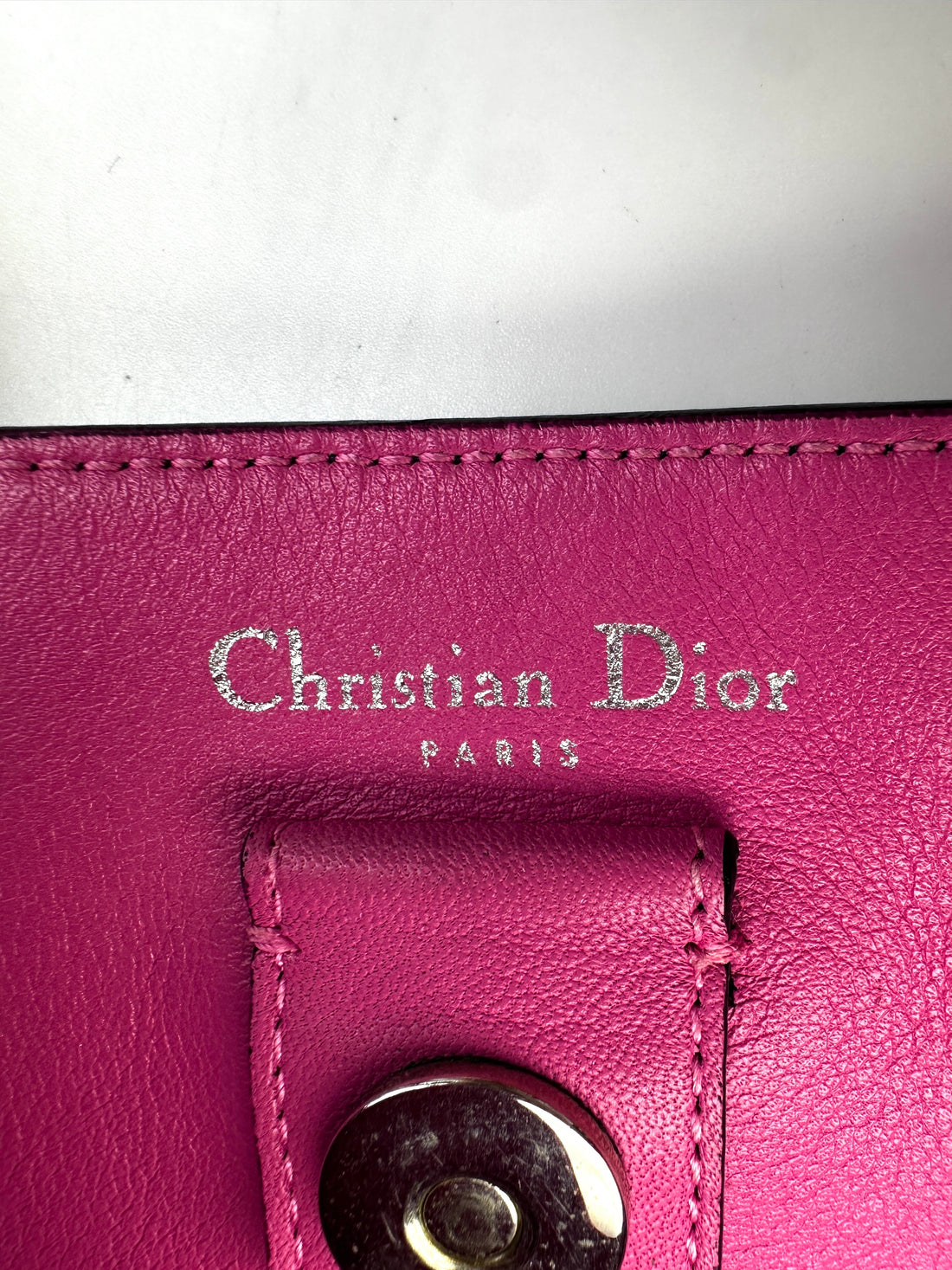 Christian Dior Diorissimo Black/Pink Leather Handle Bag With Pouch DR643