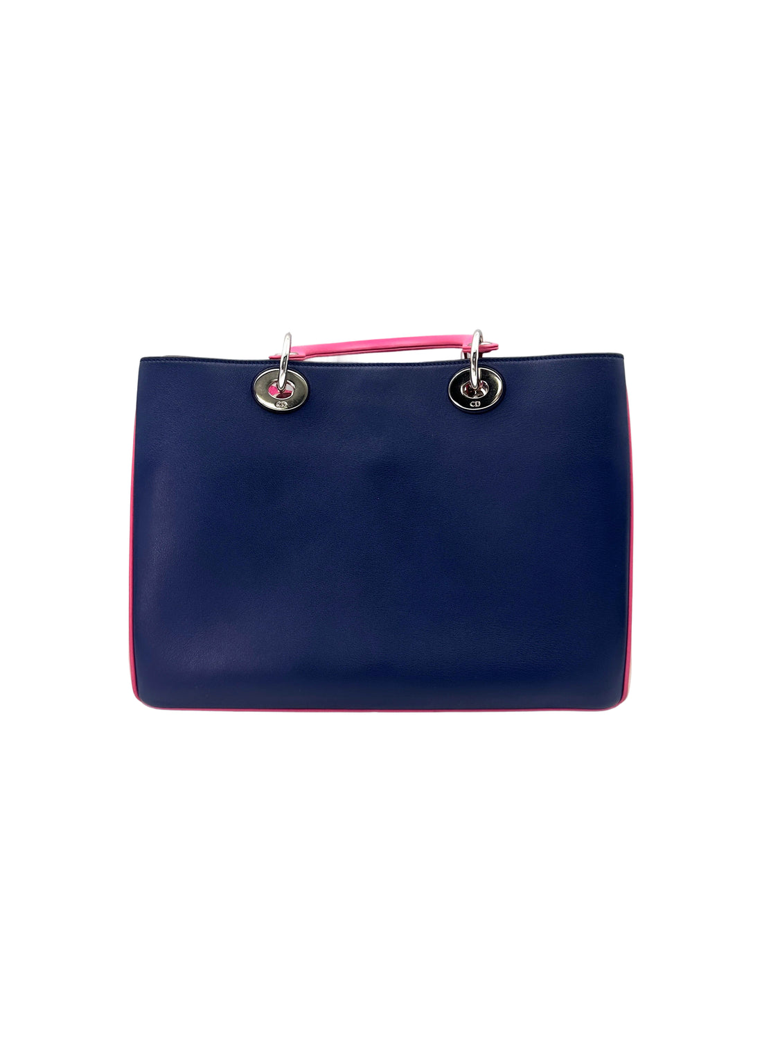 Christian Dior Diorissimo Black/Pink Leather Handle Bag With Pouch DR643