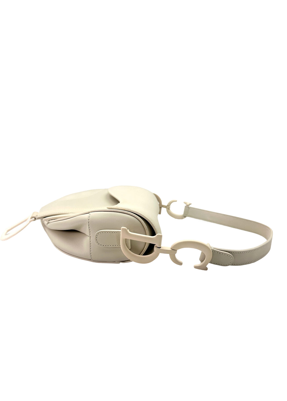 Christian Dior Ultra Matte White Leather Medium Size Saddle Bag DR642