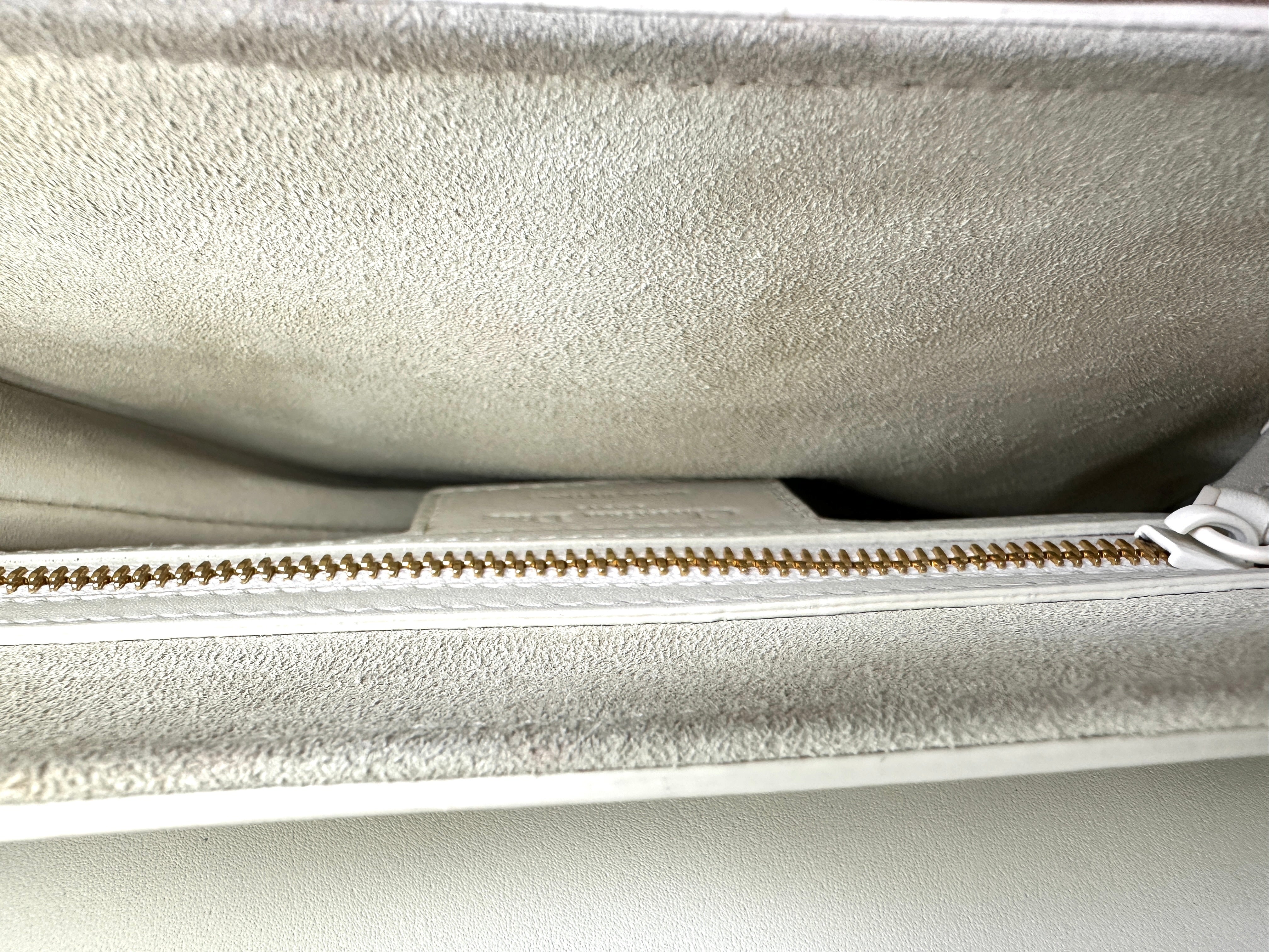 Christian Dior Ultra Matte White Leather Medium Size Saddle Bag DR642