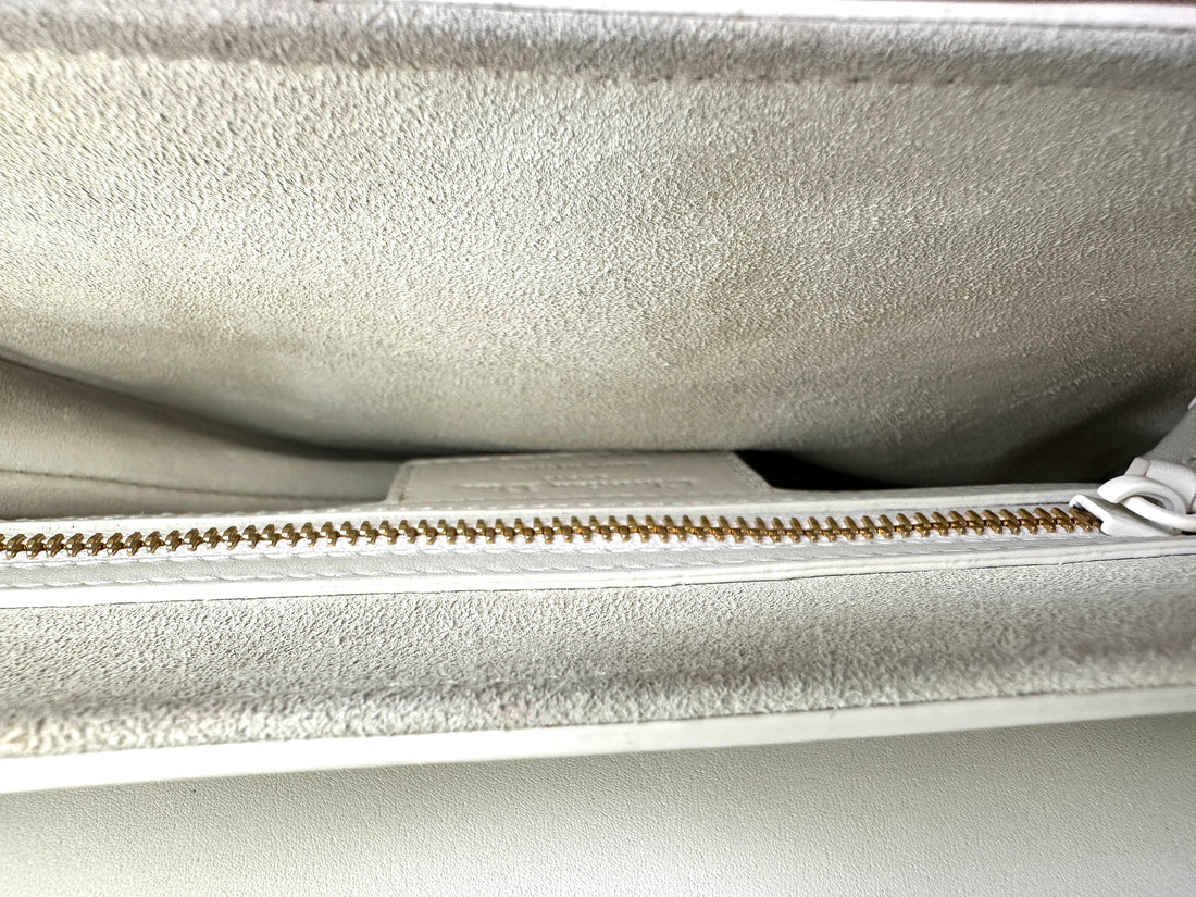Christian Dior Ultra Matte White Leather Medium Size Saddle Bag DR642