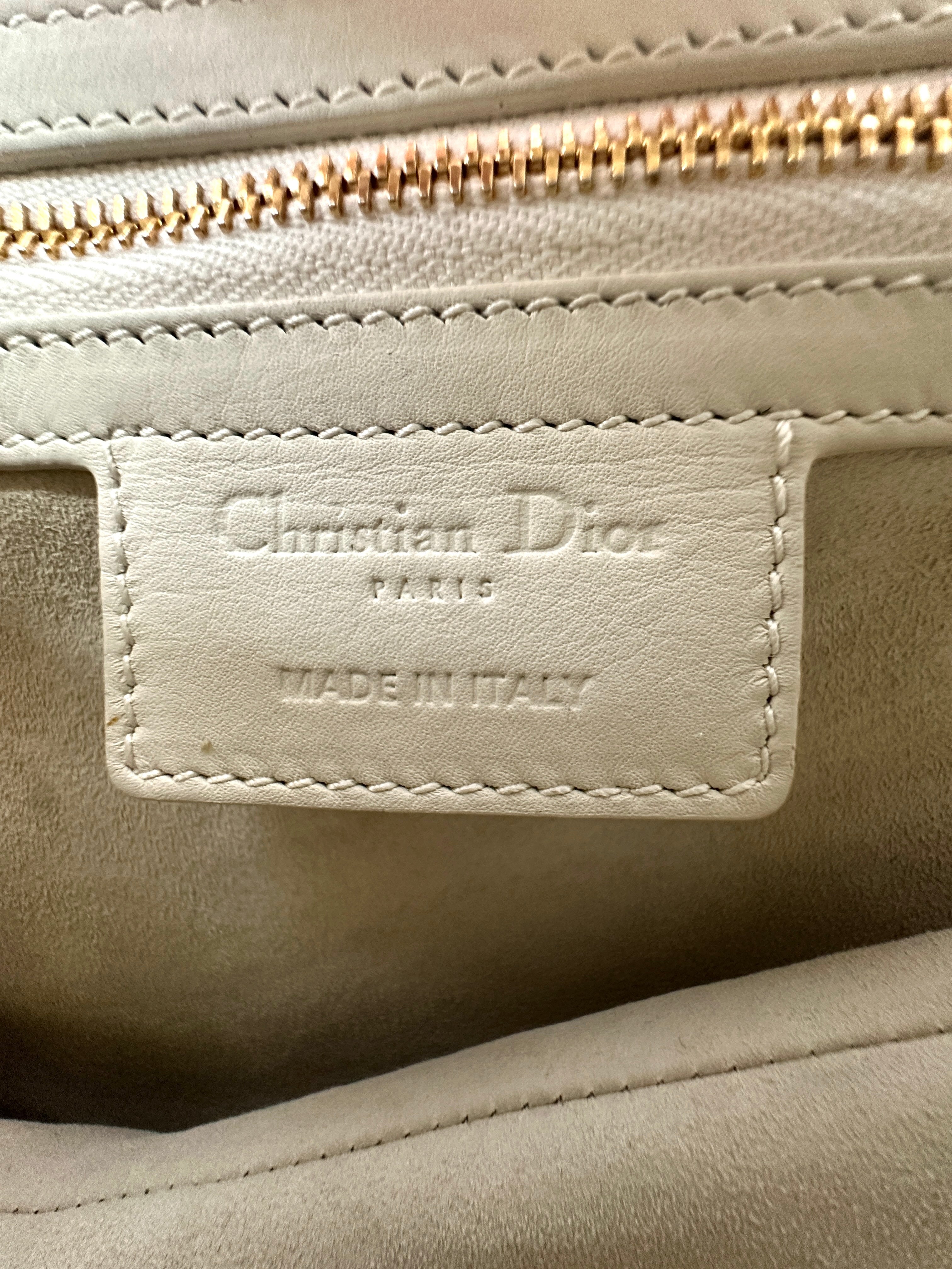 Christian Dior Ultra Matte White Leather Medium Size Saddle Bag DR642