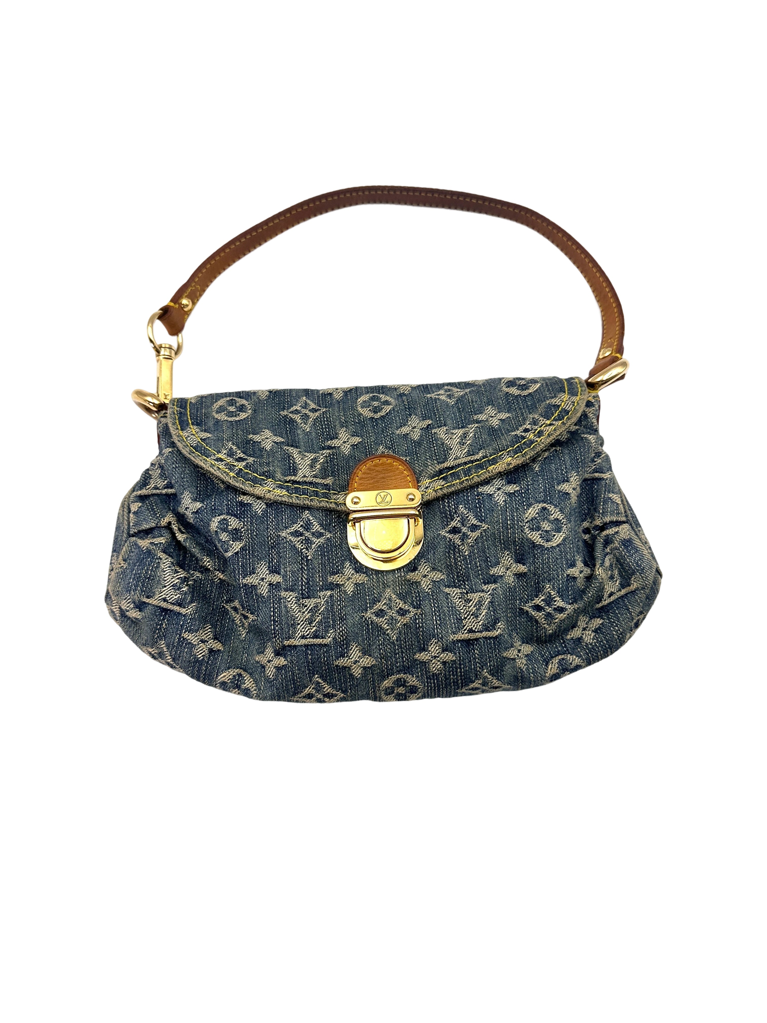 Louis Vuitton Blue Monogram Denim Pleaty Shoulder Bag LV2371