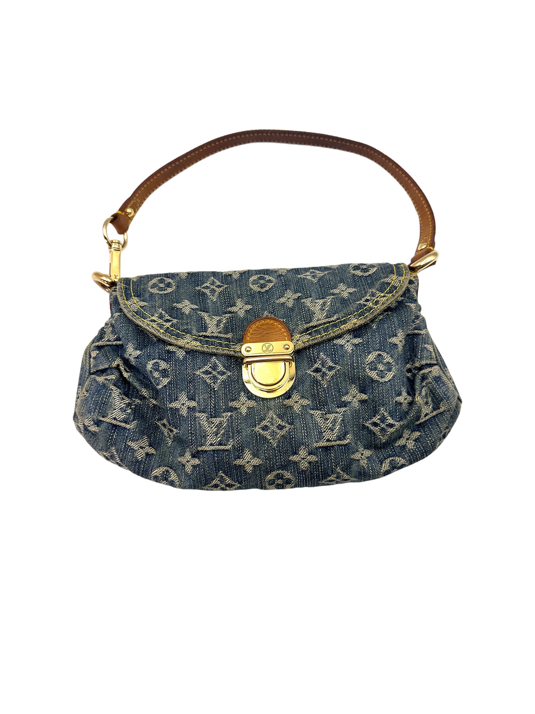 Louis Vuitton Blue Monogram Denim Pleaty Shoulder Bag LV2371