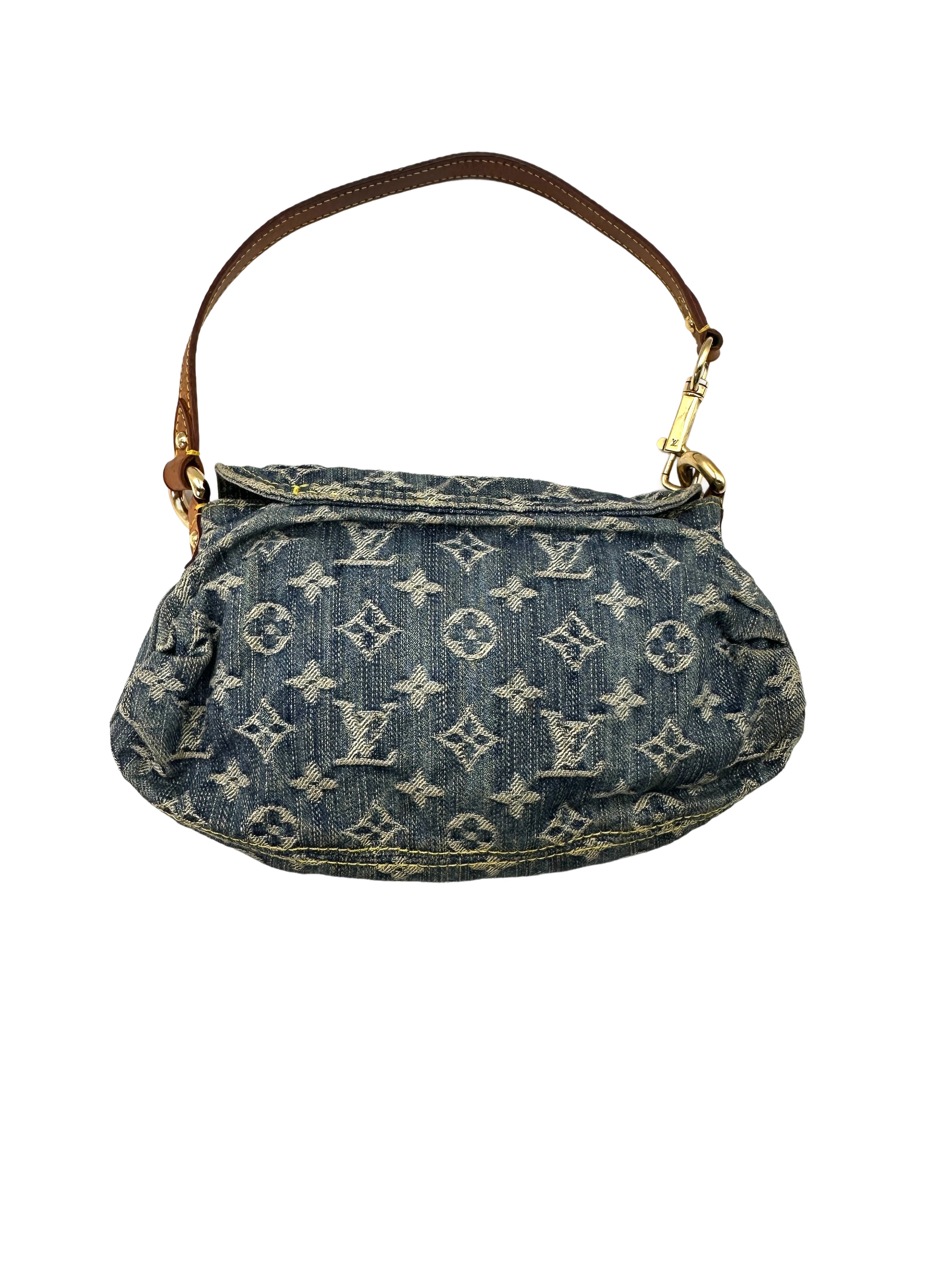 Louis Vuitton Blue Monogram Denim Pleaty Shoulder Bag LV2371