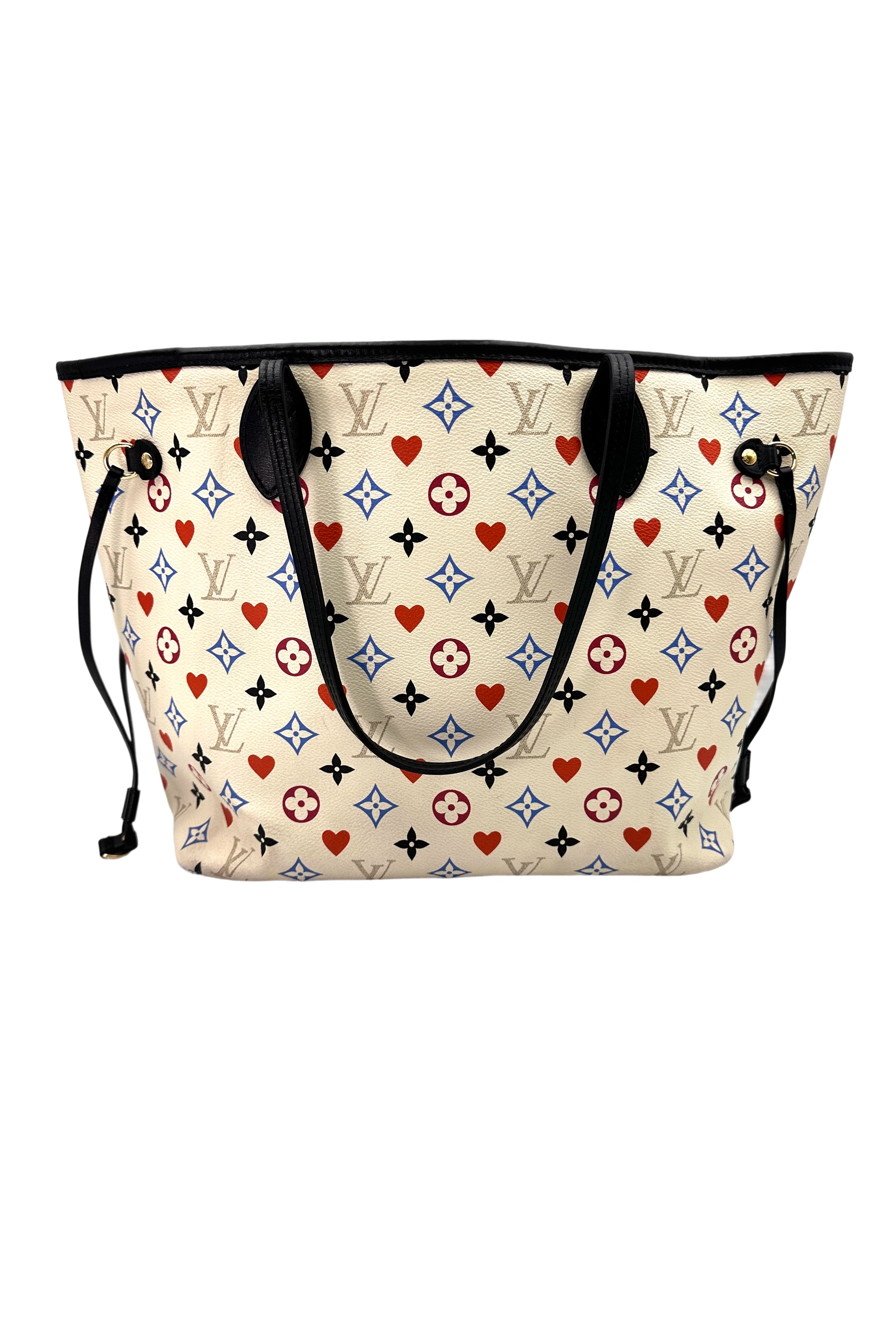 Louis Vuitton Game On Neverfull MM White Multicolor Monogram Tote Handle Bag LV2376