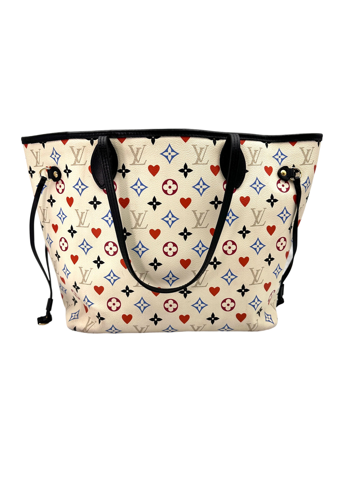Louis Vuitton Game On Neverfull MM White Multicolor Monogram Tote Handle Bag LV2376
