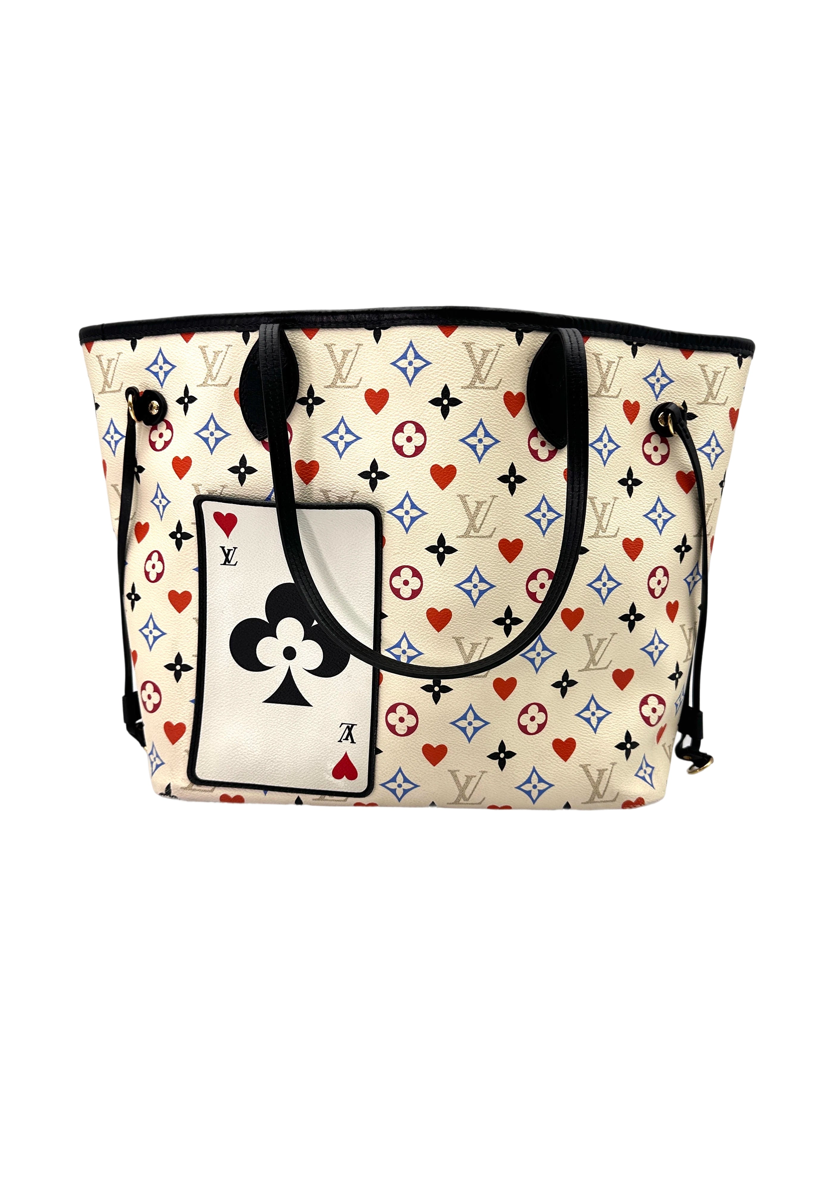 Louis Vuitton Game On Neverfull MM White Multicolor Monogram Tote Handle Bag LV2376