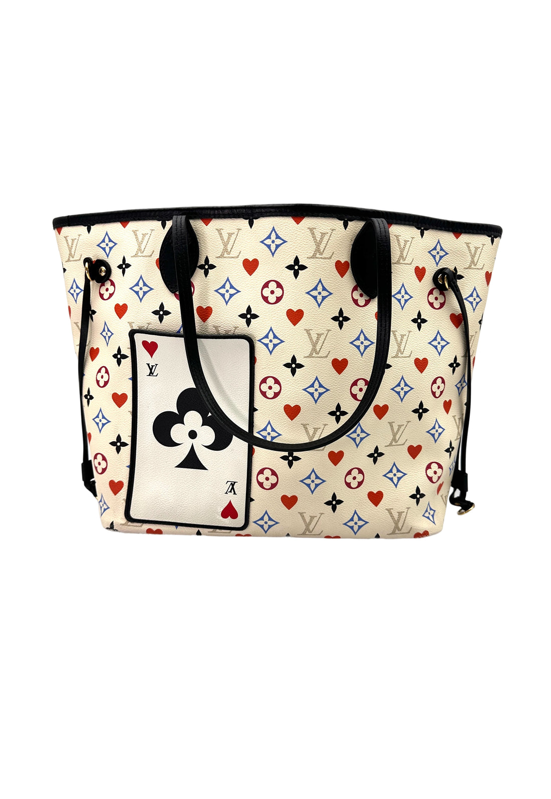 Louis Vuitton Game On Neverfull MM White Multicolor Monogram Tote Handle Bag LV2376