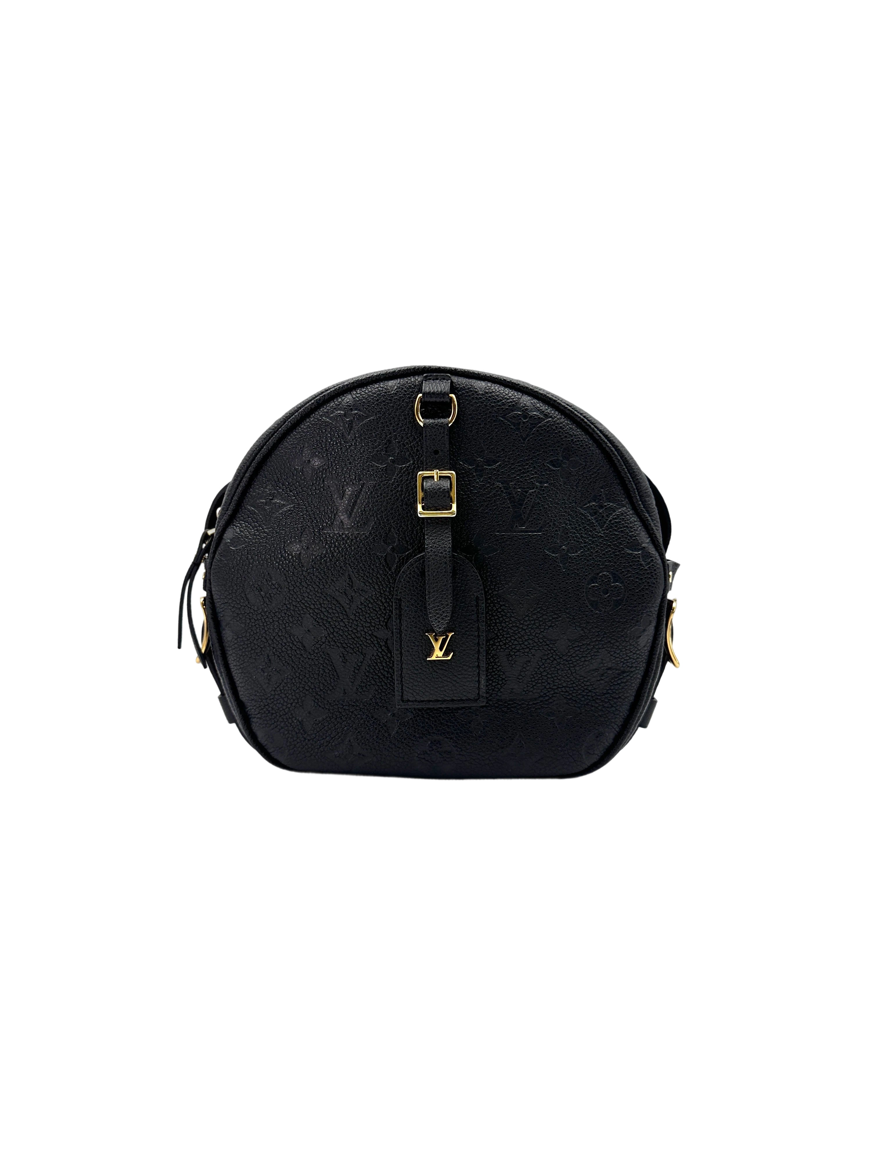 Louis Vuitton Boite Chapeau Souple MM Black Monogram Empreinte Leather Shoulder Bag LV2372