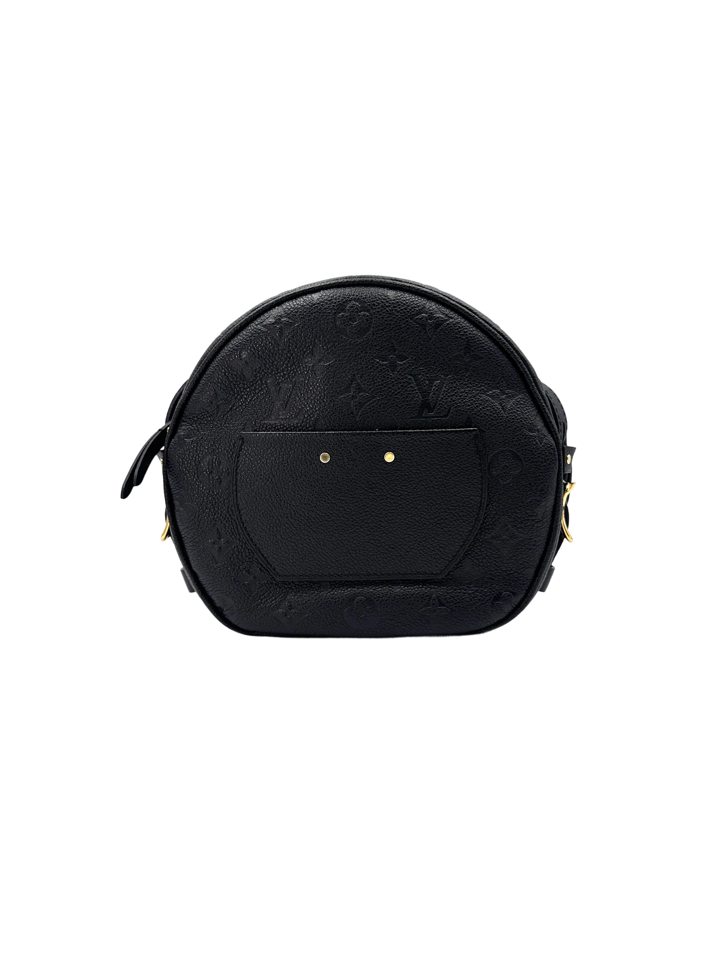 Louis Vuitton Boite Chapeau Souple MM Black Monogram Empreinte Leather Shoulder Bag LV2372