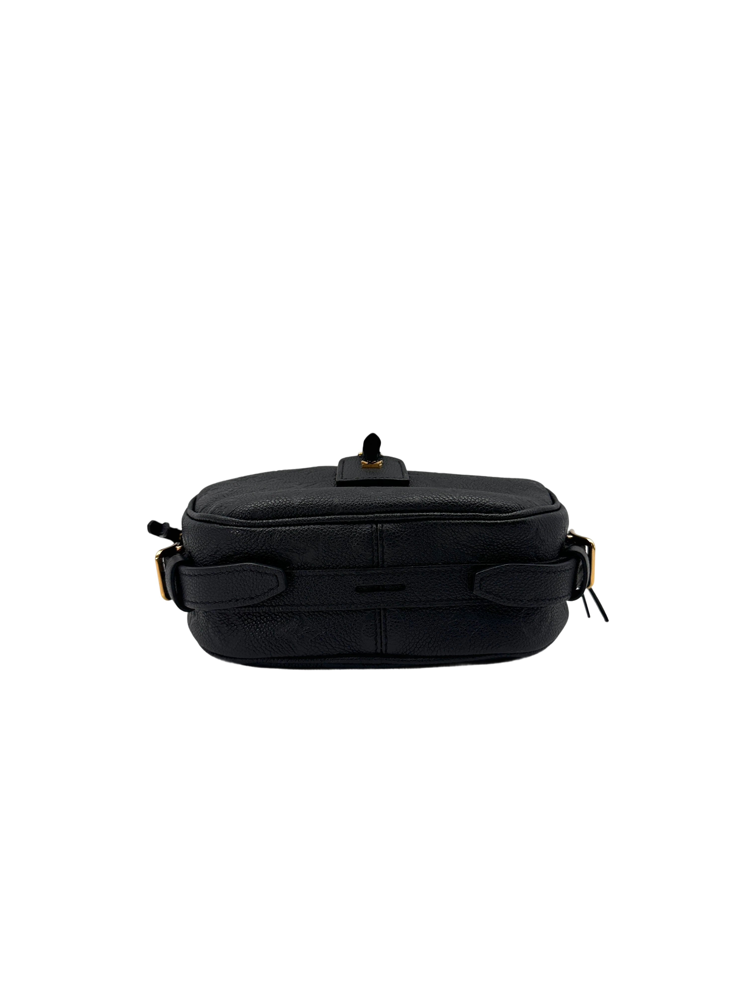 Louis Vuitton Boite Chapeau Souple MM Black Monogram Empreinte Leather Shoulder Bag LV2372