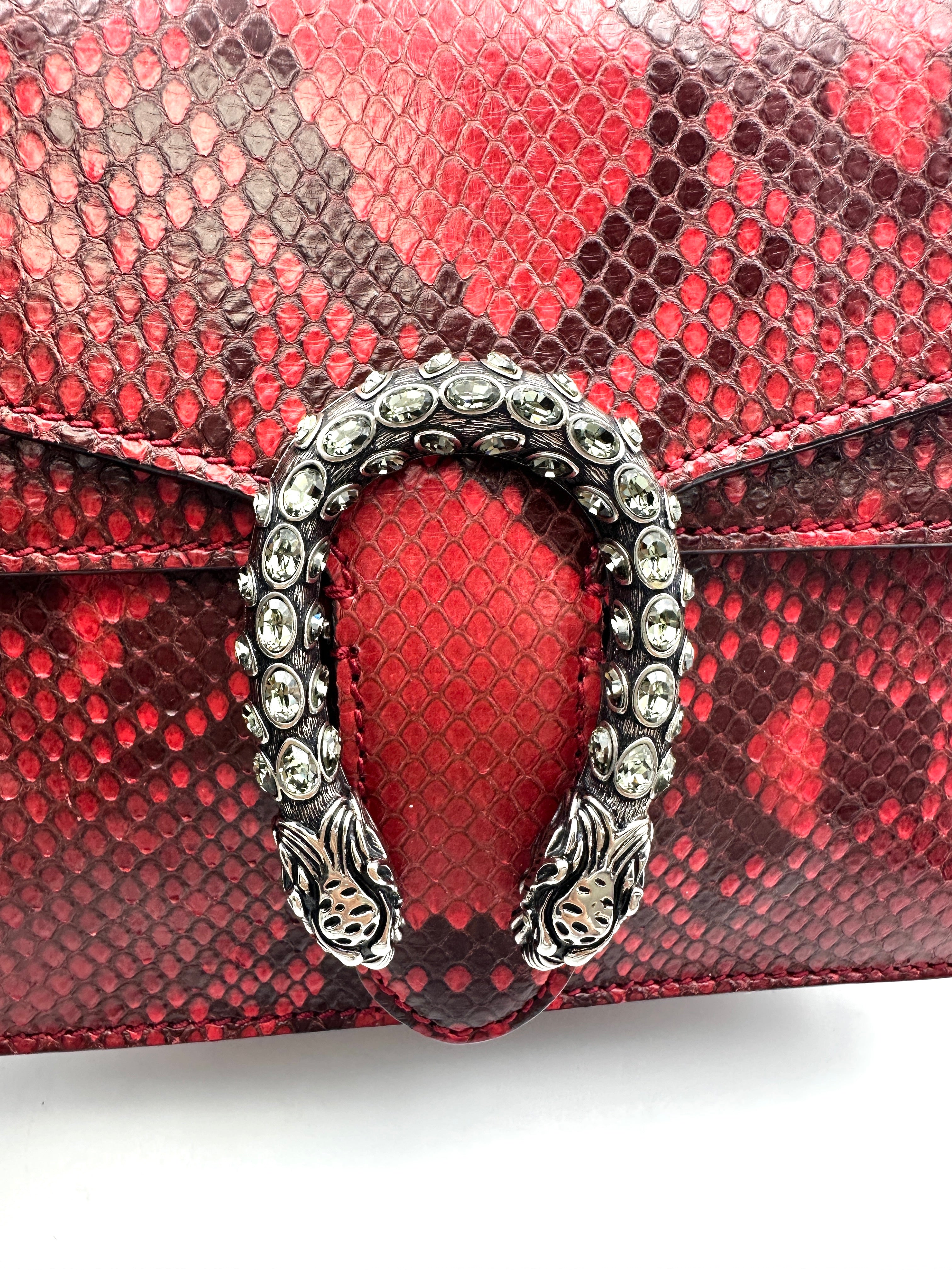 Gucci Dionysus Red Python Small Size Shoulder Bag GG831