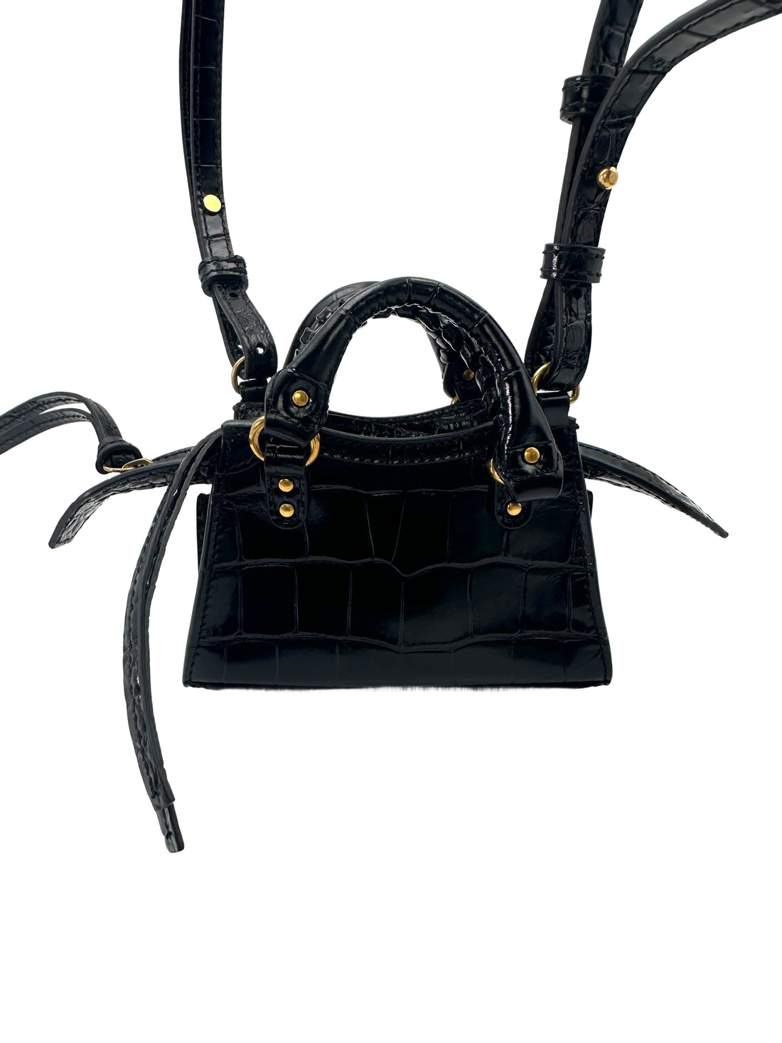 Balenciaga Neo Classic Super Nano Black Leather City Handle Bag BB61