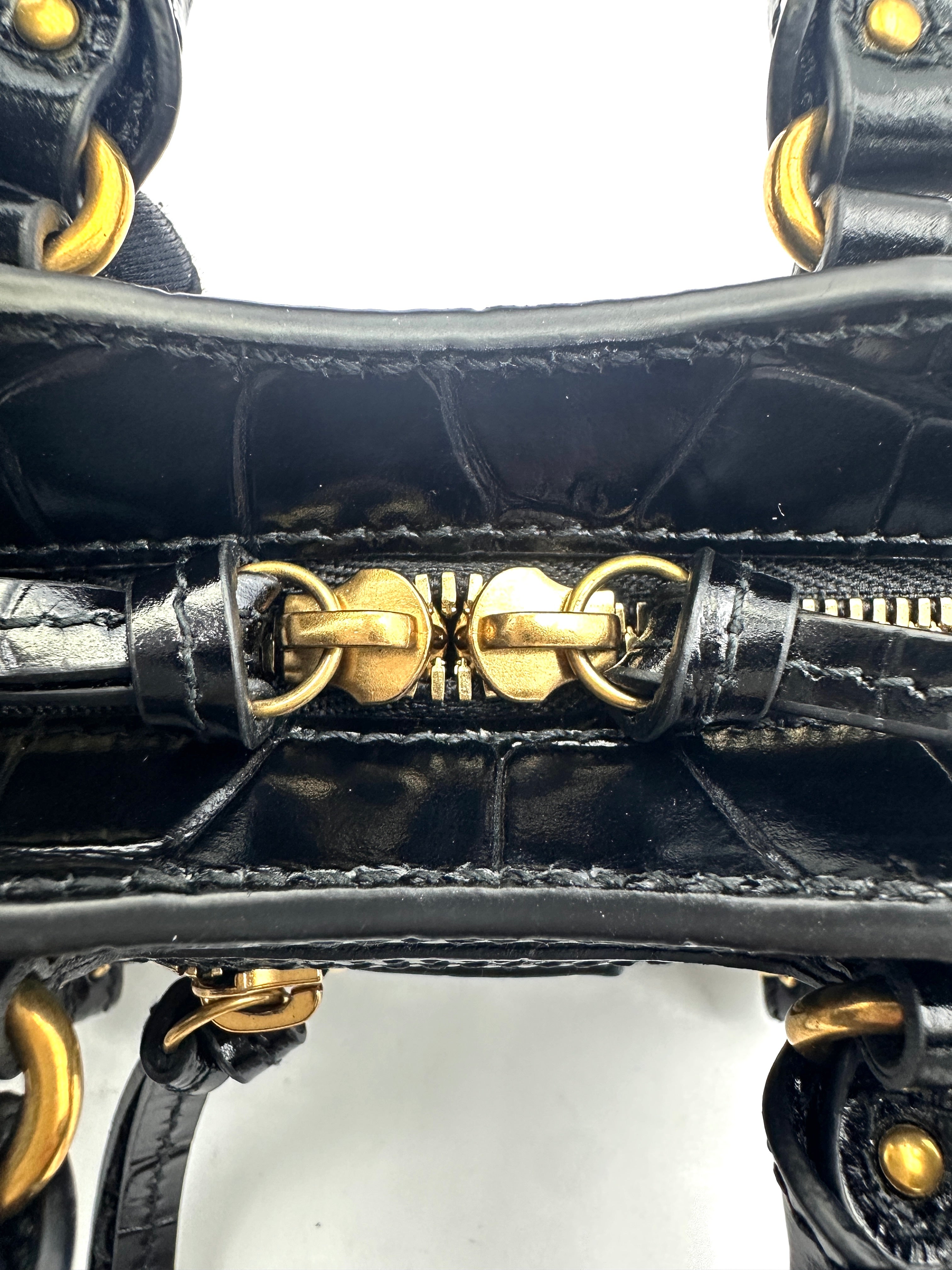 Balenciaga Neo Classic Super Nano Black Leather City Handle Bag BB61