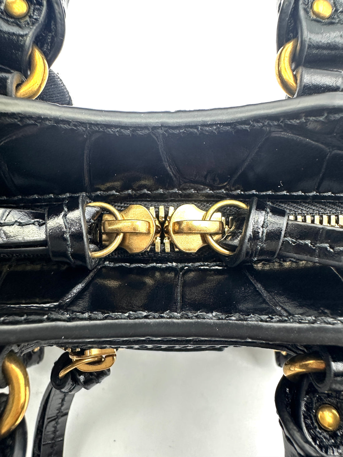 Balenciaga Neo Classic Super Nano Black Leather City Handle Bag BB61