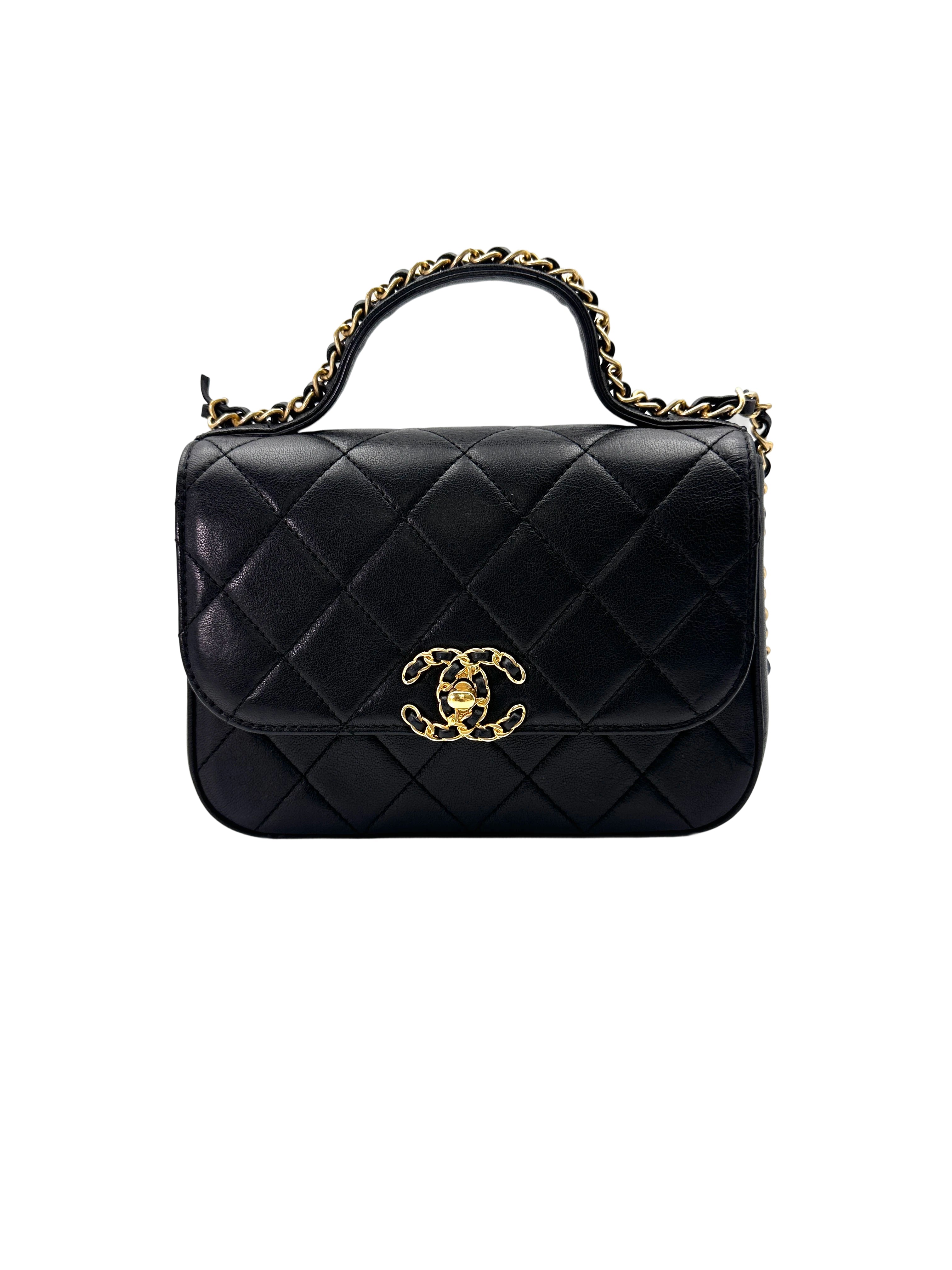 Chanel Black Quilted Leather Infinity Handle Bag(28***21) IRIS126