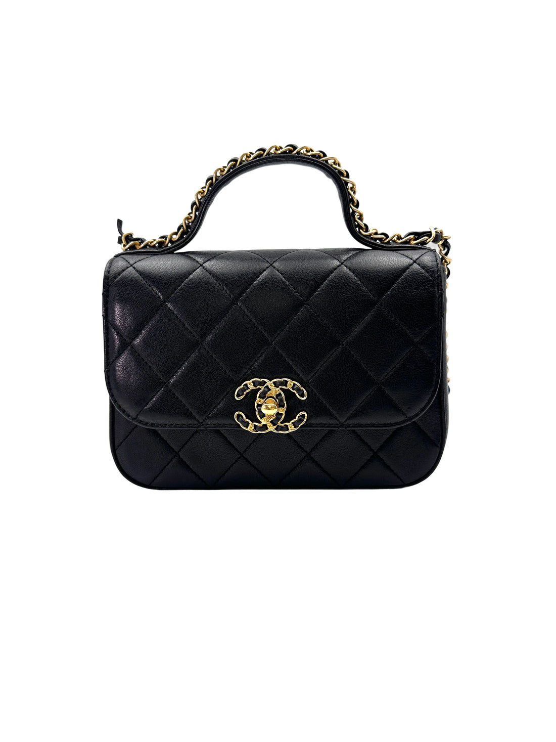 Chanel Black Quilted Leather Infinity Handle Bag(28***21) IRIS126