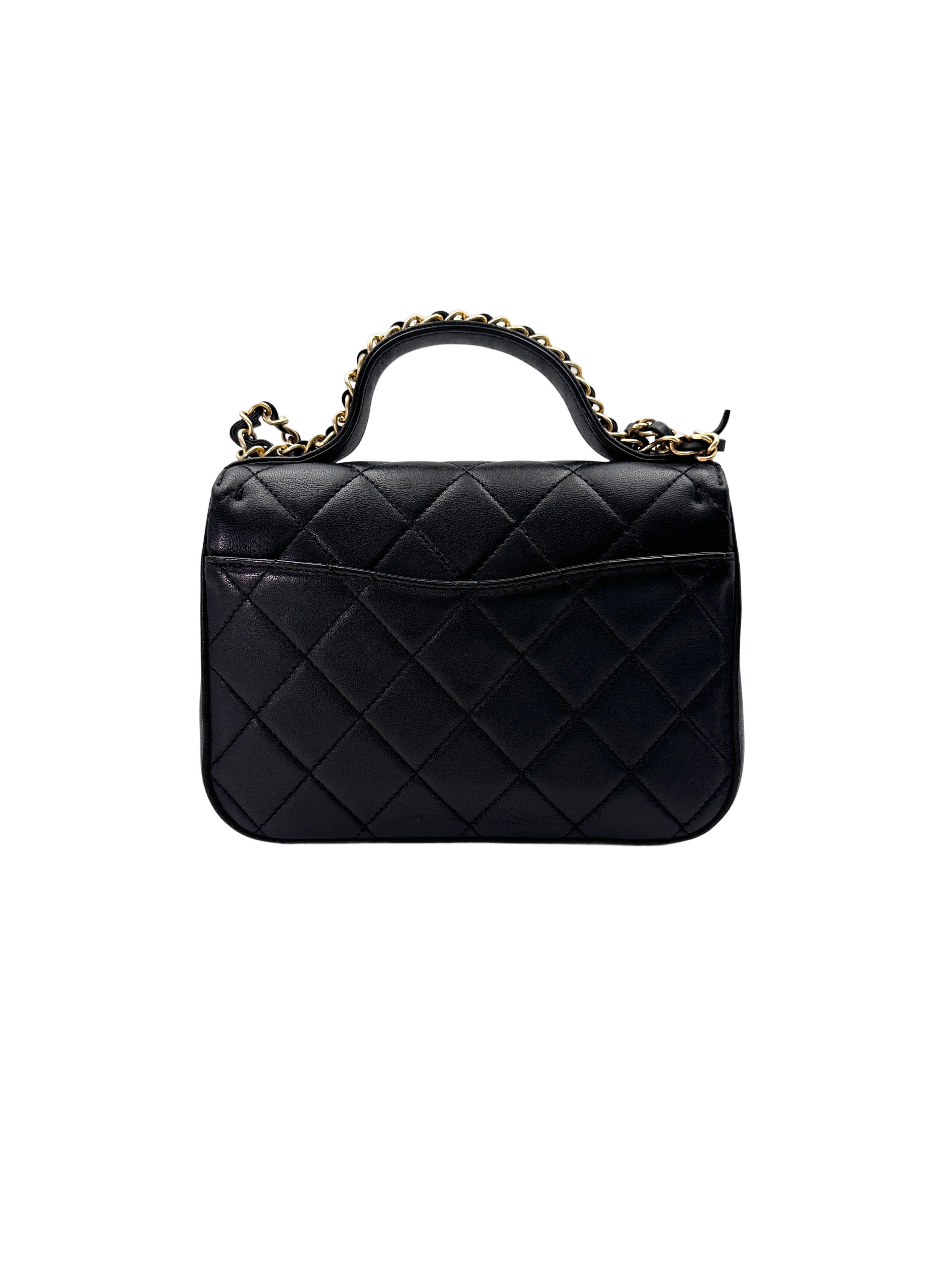 Chanel Black Quilted Leather Infinity Handle Bag(28***21) IRIS126