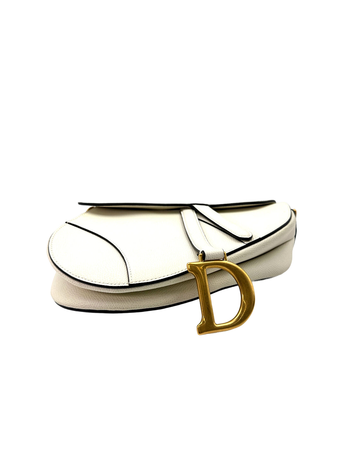 Christian Dior White Leather Saddle Bag DR645