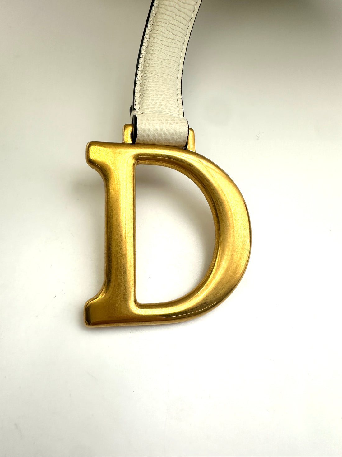 Christian Dior White Leather Saddle Bag DR645