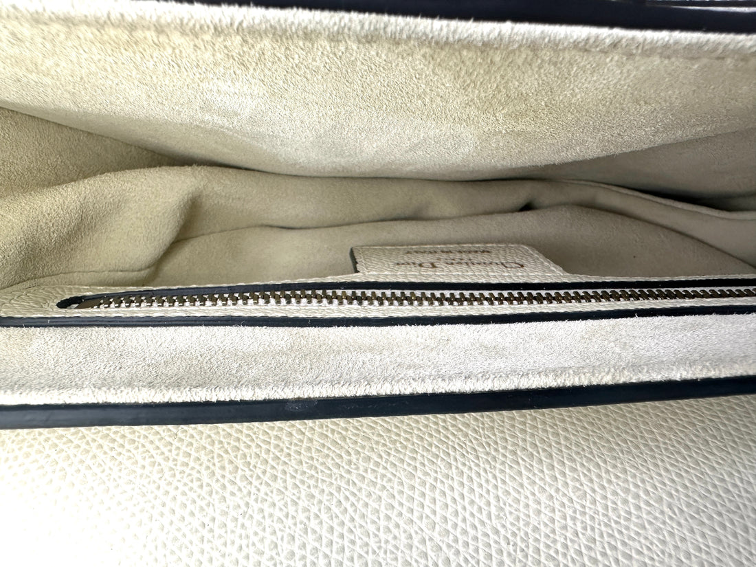 Christian Dior White Leather Saddle Bag DR645
