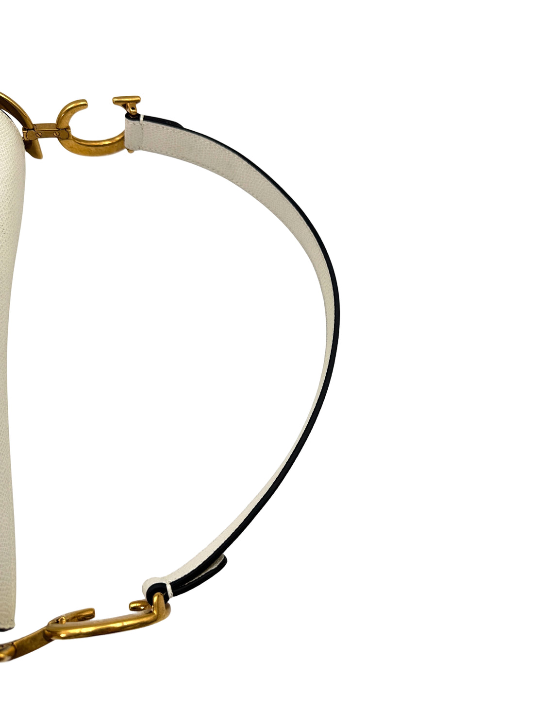 Christian Dior White Leather Saddle Bag DR645