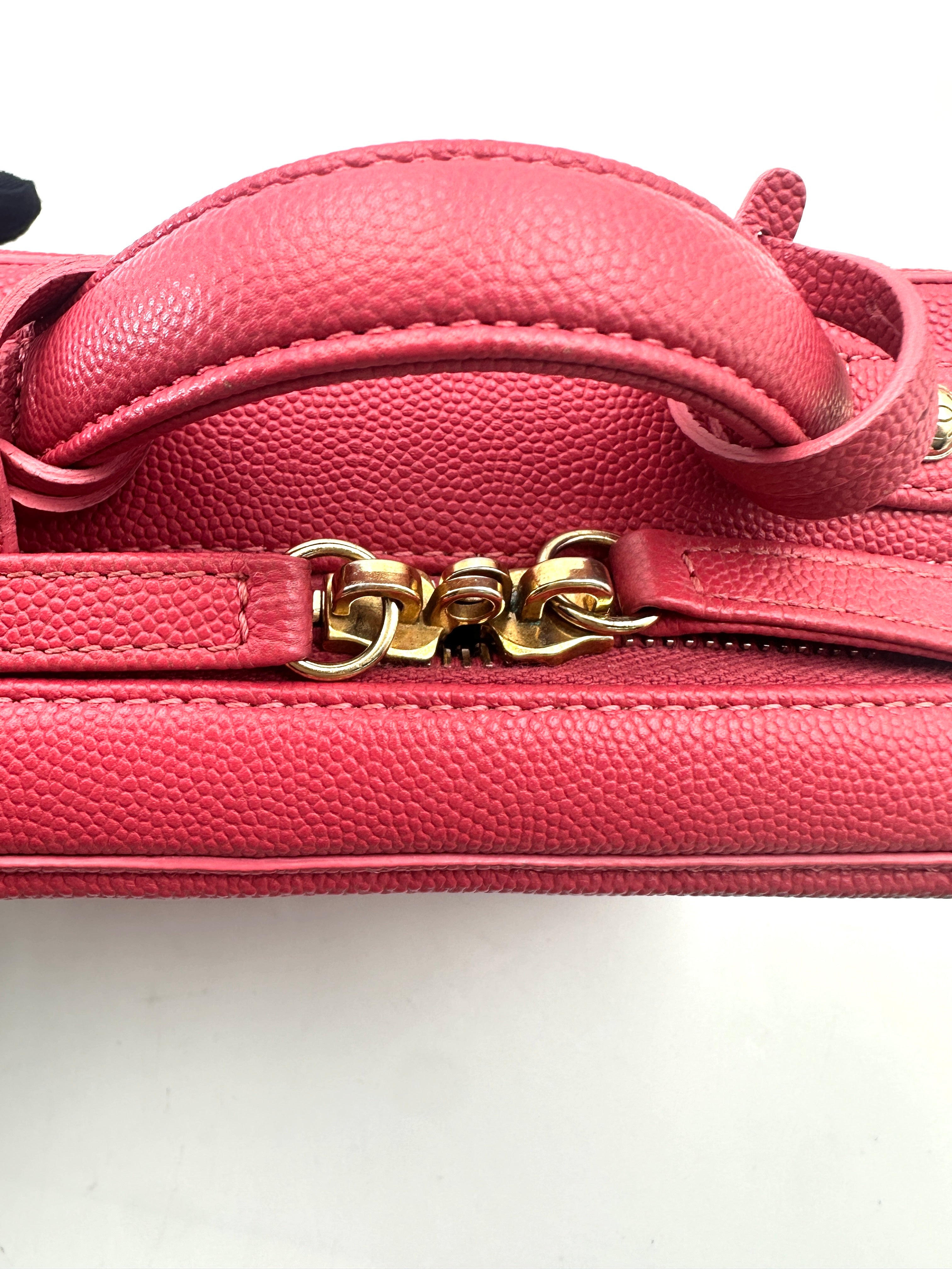 Chanel CC Filigree Red Quilted Leather Top Handle Vanity Case(29***82) CC1690