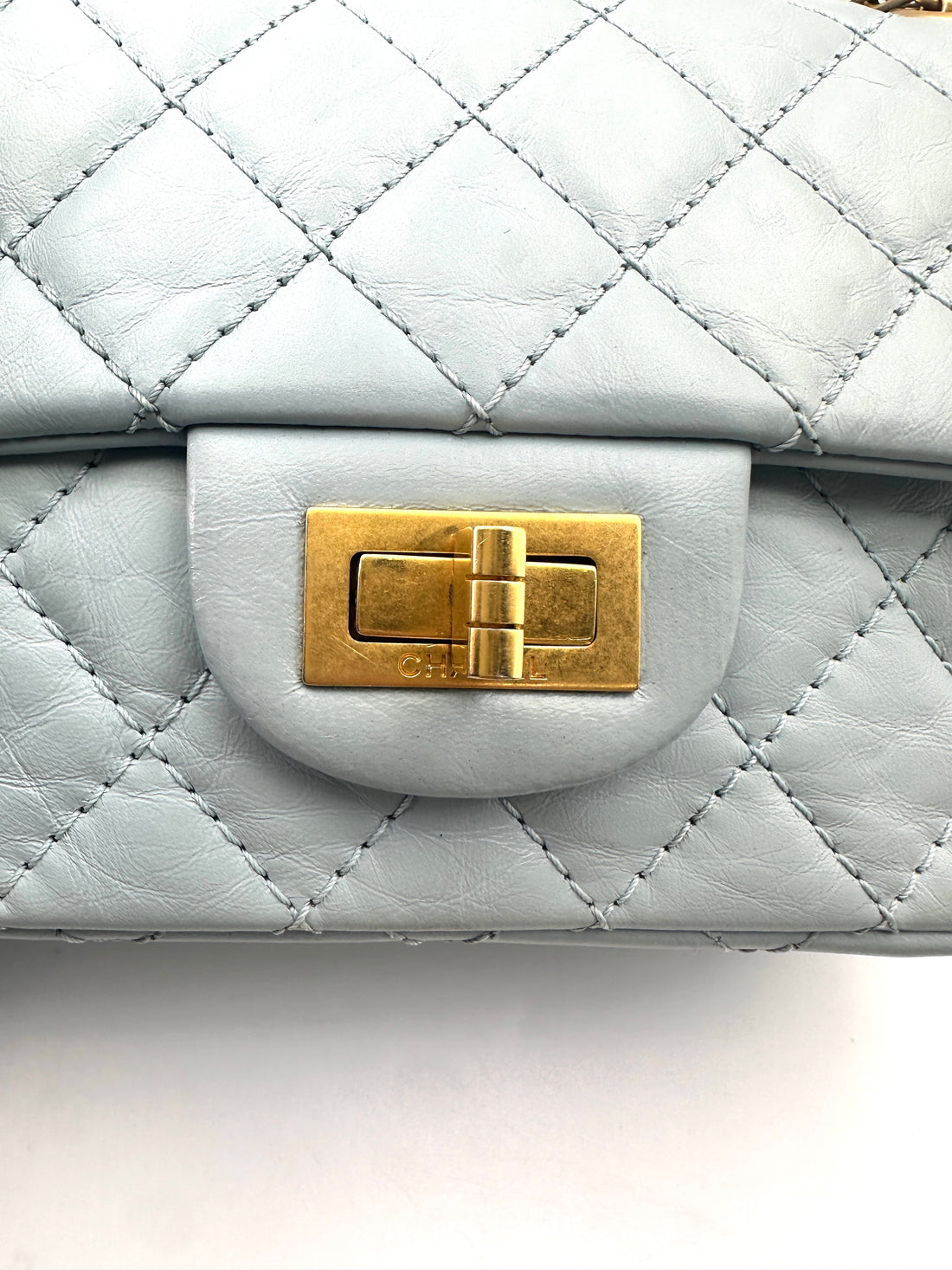 Chanel 2.55 Reissue Light Blue Quilted Leather Flap Bag(U1***TJ) IRIS129