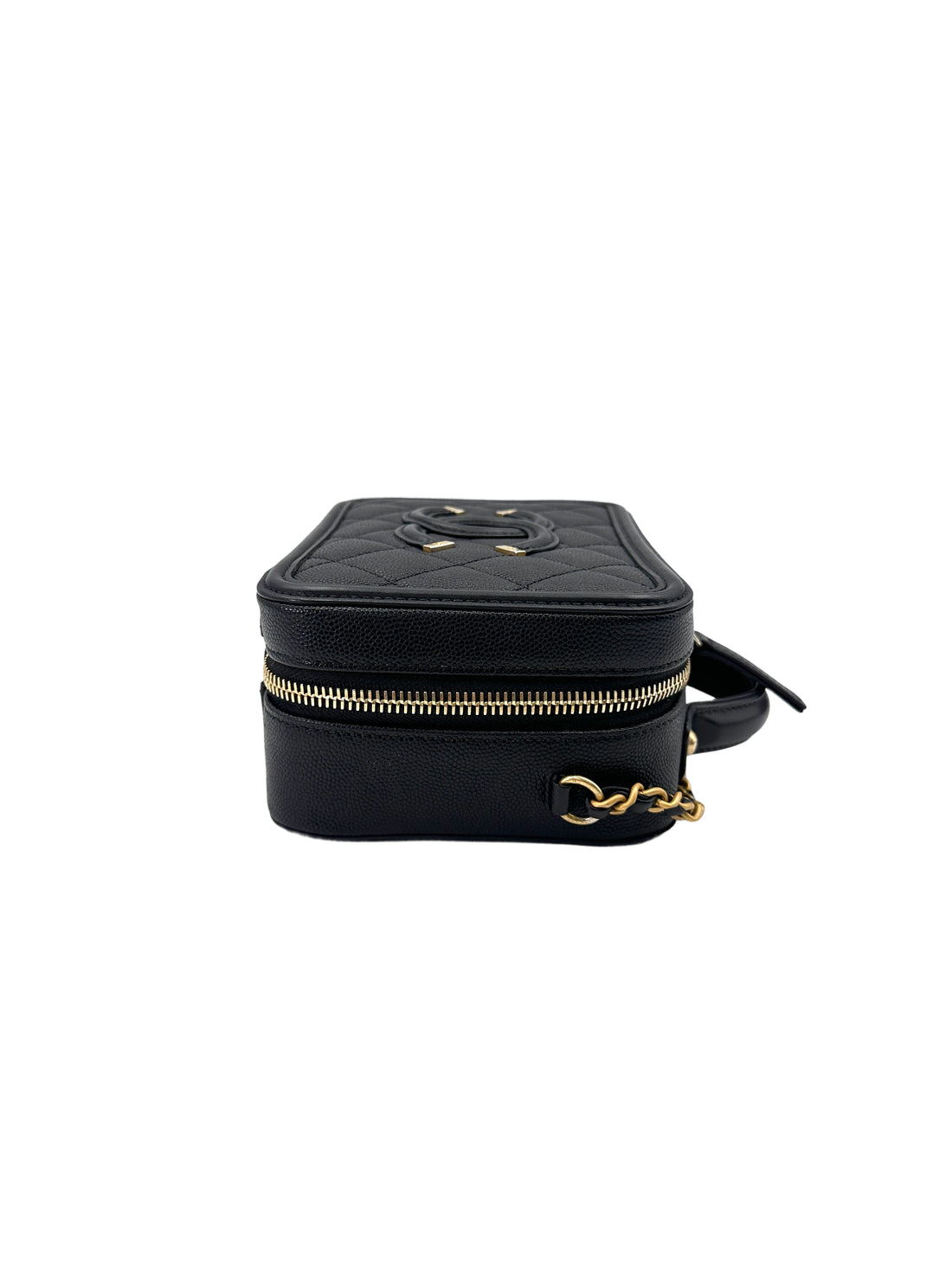 Chanel CC Filigree Black Quilted Calfskin Top Handle Vanity Case(25***62) CC1692