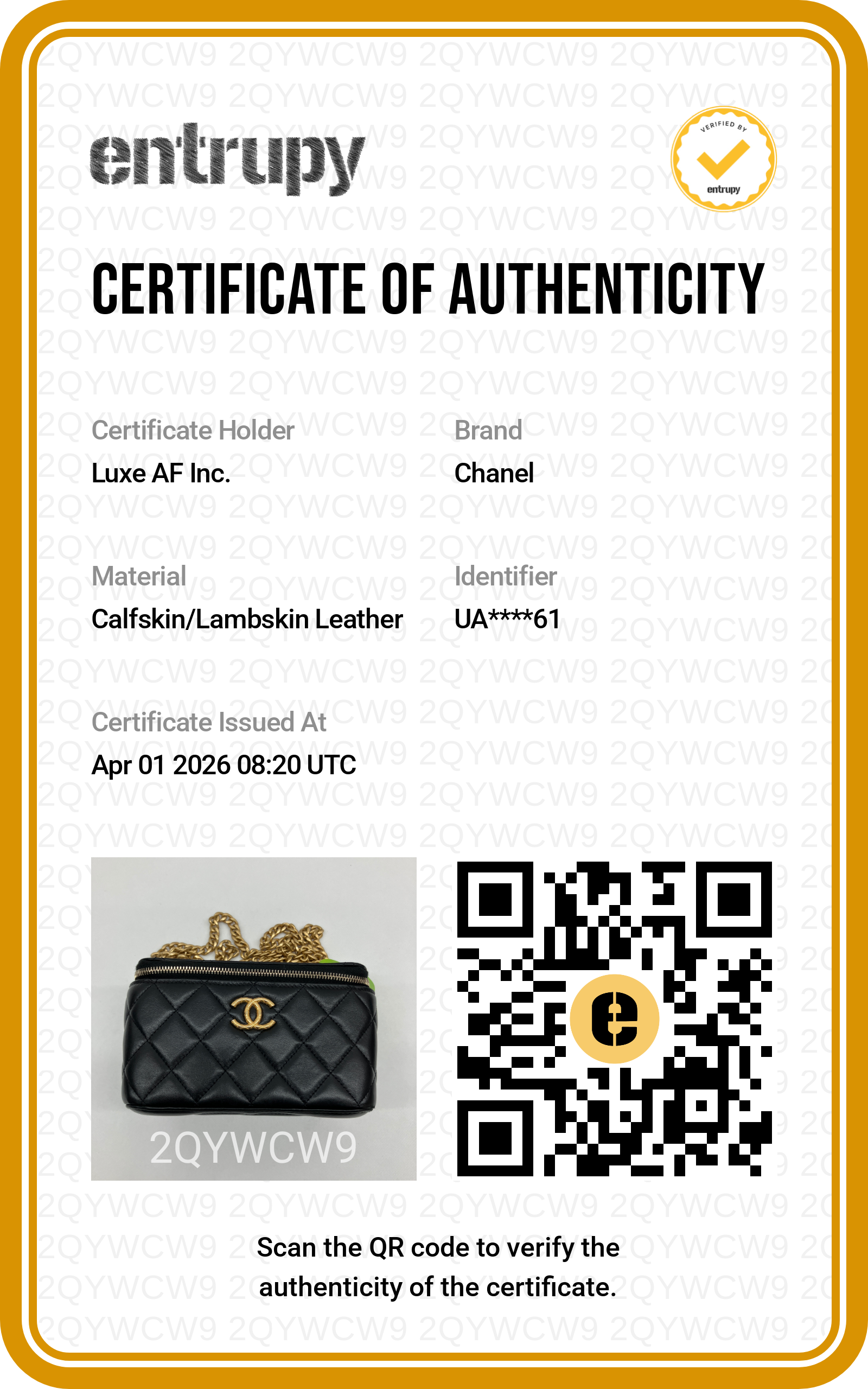 Chanel Black Quilted Lambskin Vanity Case With Gold Hardware(UA***61) CC1721