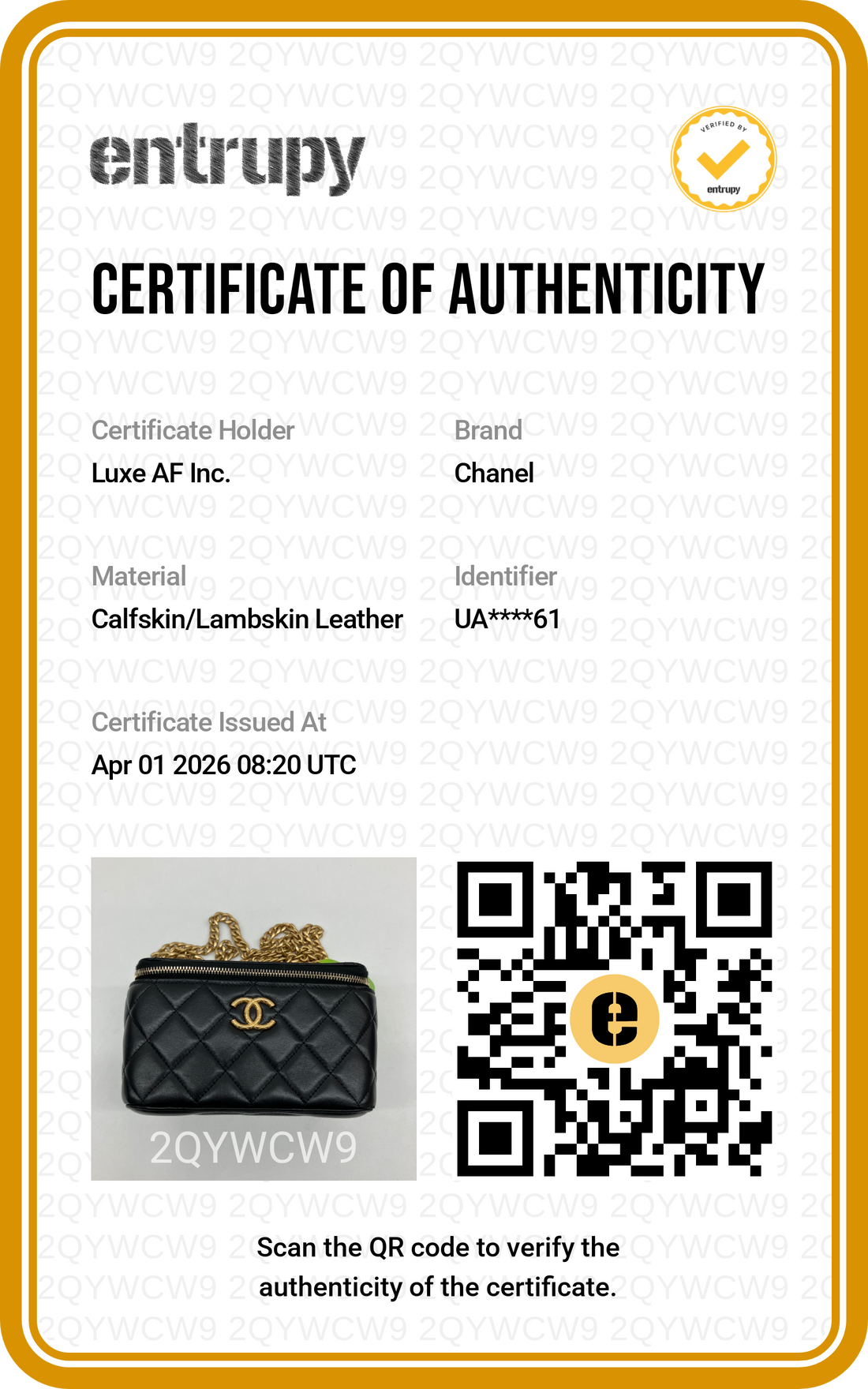 Chanel Black Quilted Lambskin Vanity Case With Gold Hardware(UA***61) CC1721