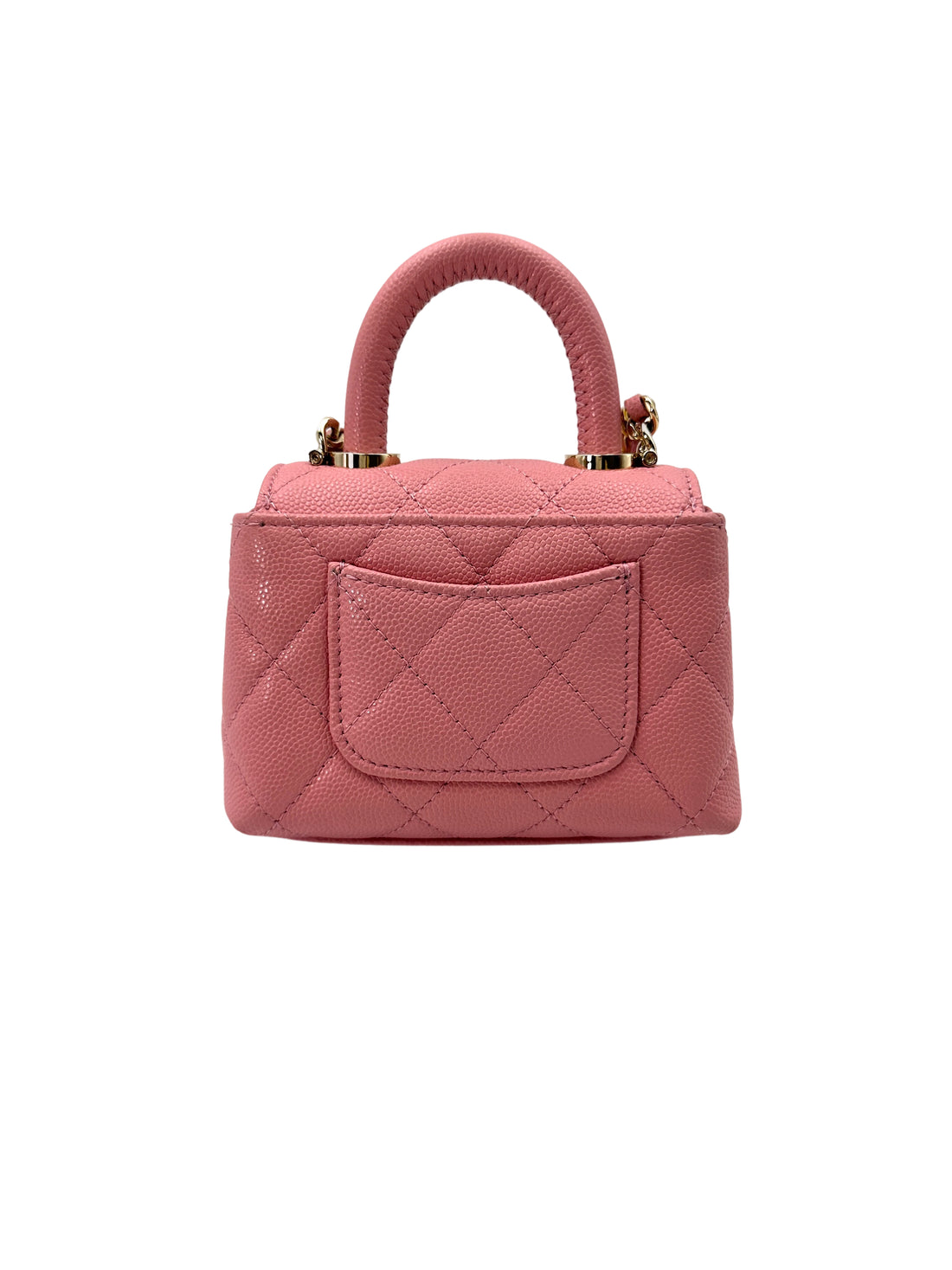 Chanel 24K CoCo Handle Pink Quilted Leather Mini Top Handle Bag(A6***P1) IRIS130