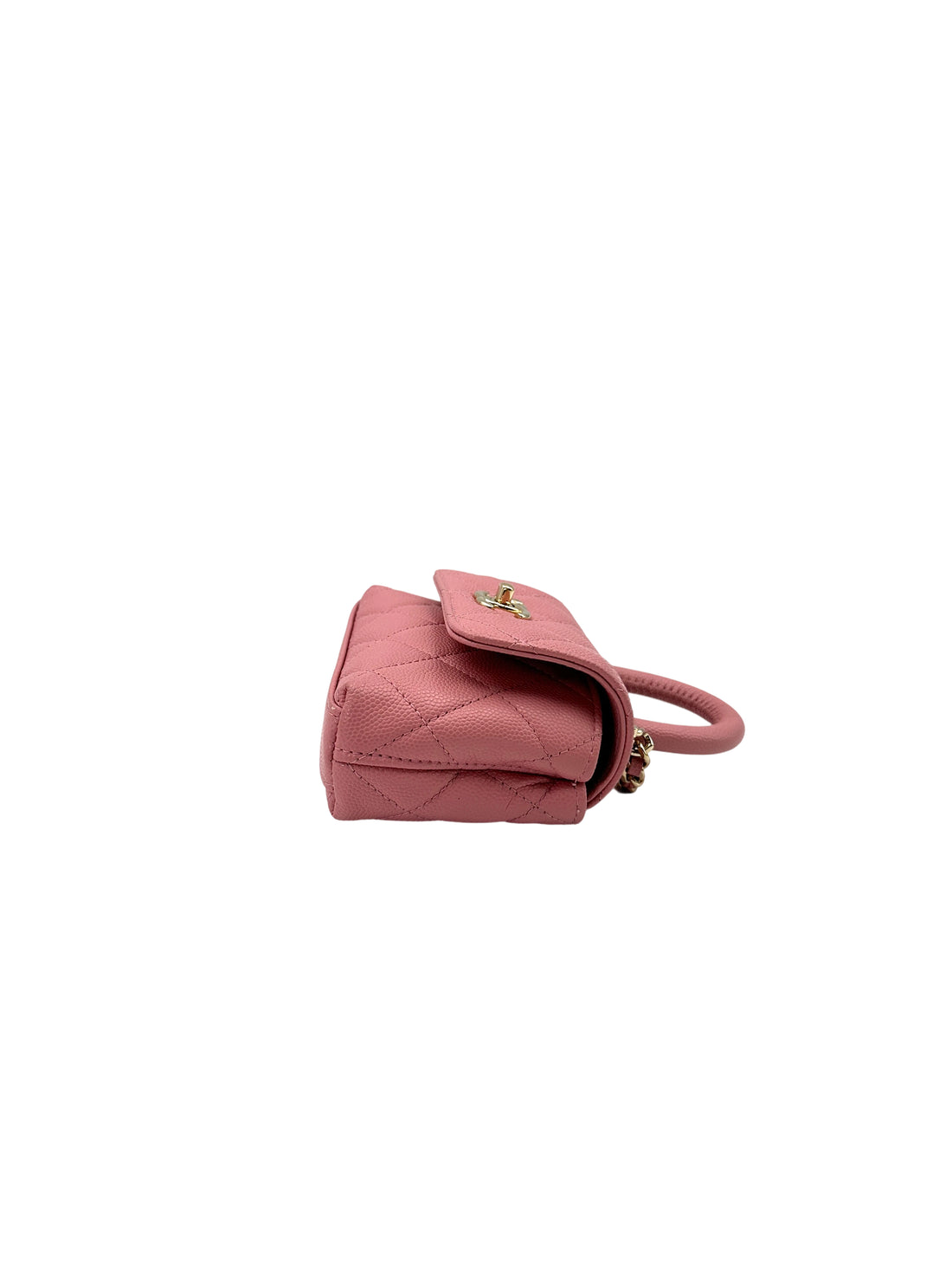 Chanel 24K CoCo Handle Pink Quilted Leather Mini Top Handle Bag(A6***P1) IRIS130