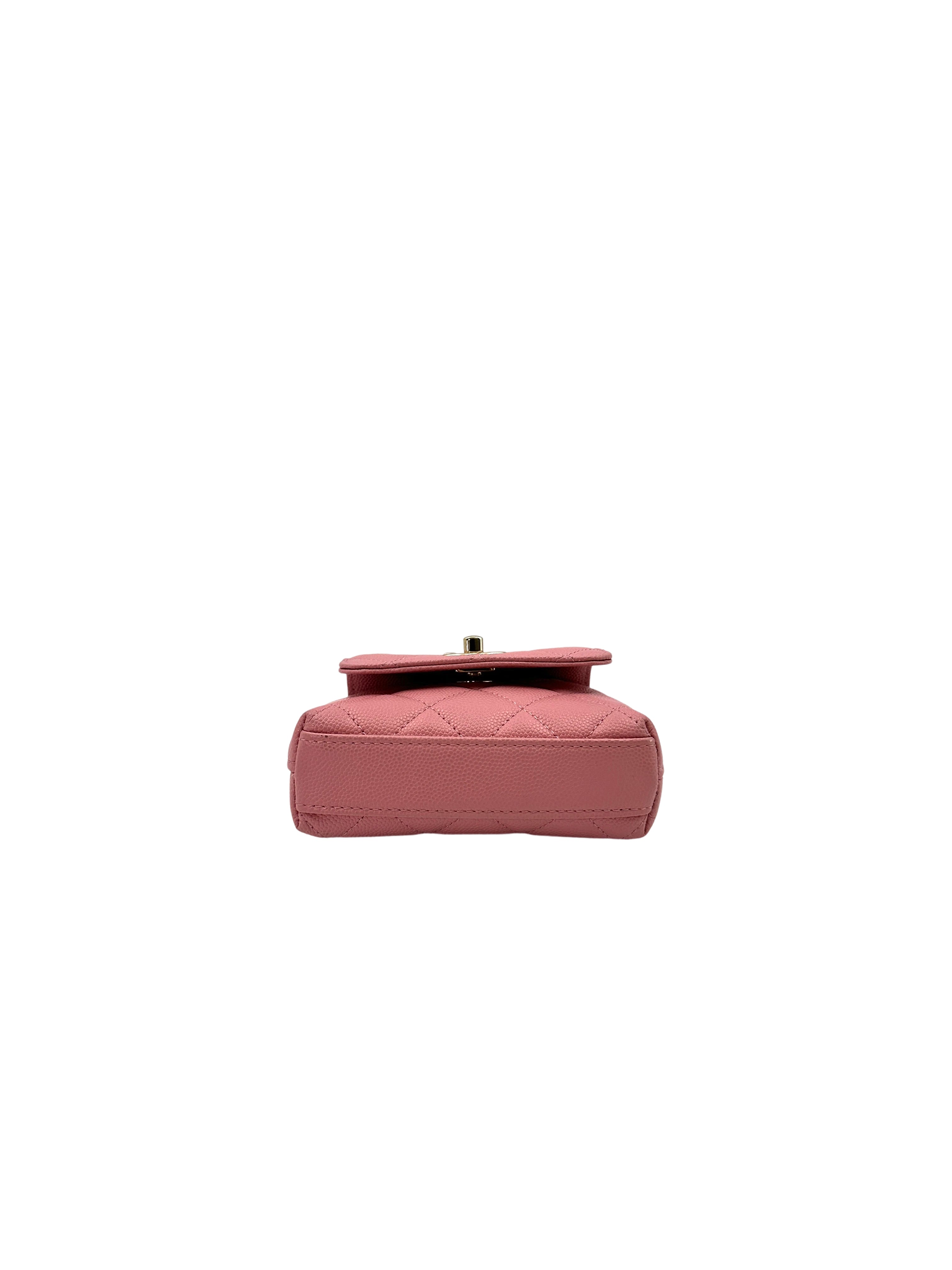 Chanel 24K CoCo Handle Pink Quilted Leather Mini Top Handle Bag(A6***P1) IRIS130