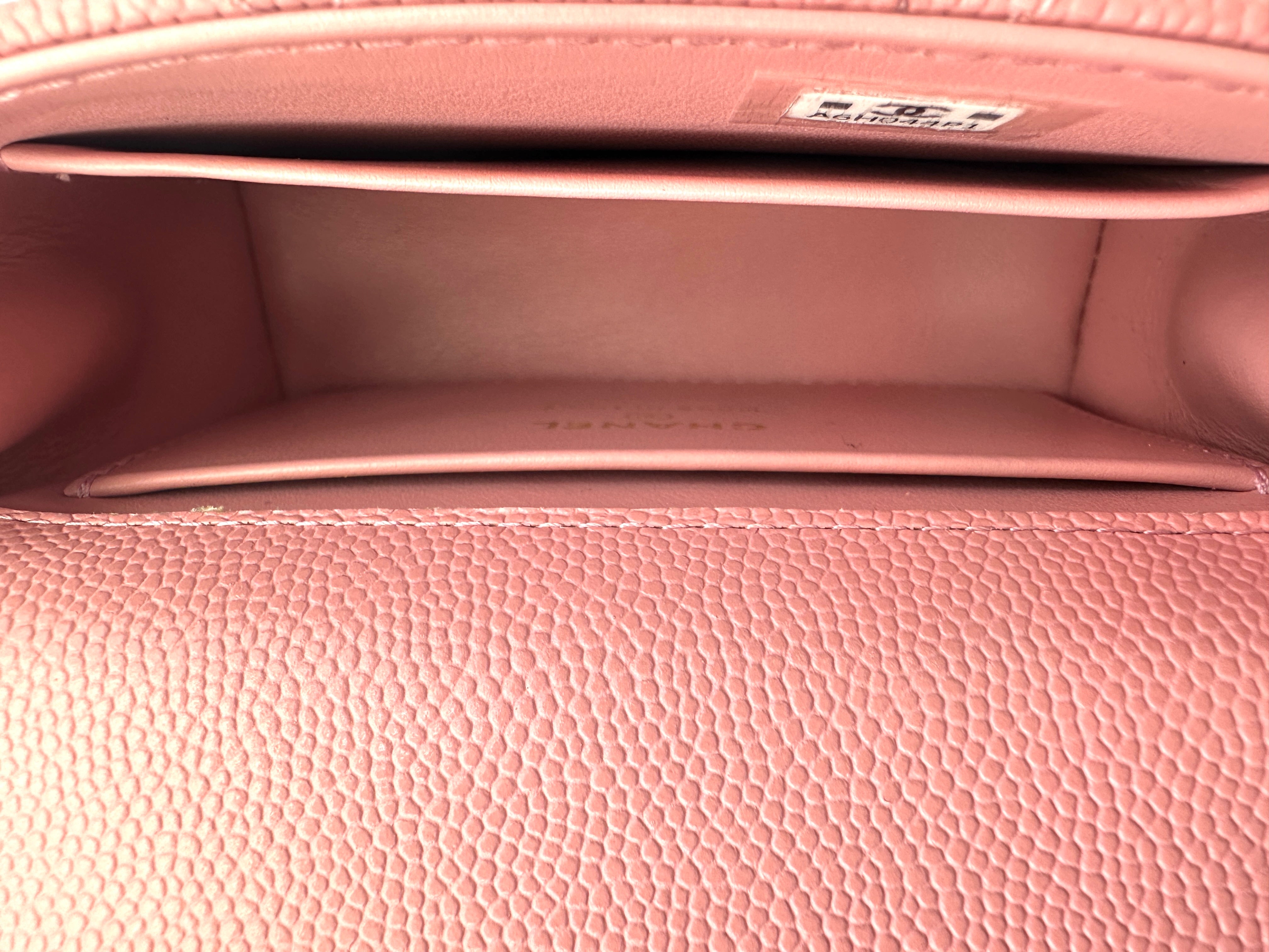 Chanel 24K CoCo Handle Pink Quilted Leather Mini Top Handle Bag(A6***P1) IRIS130