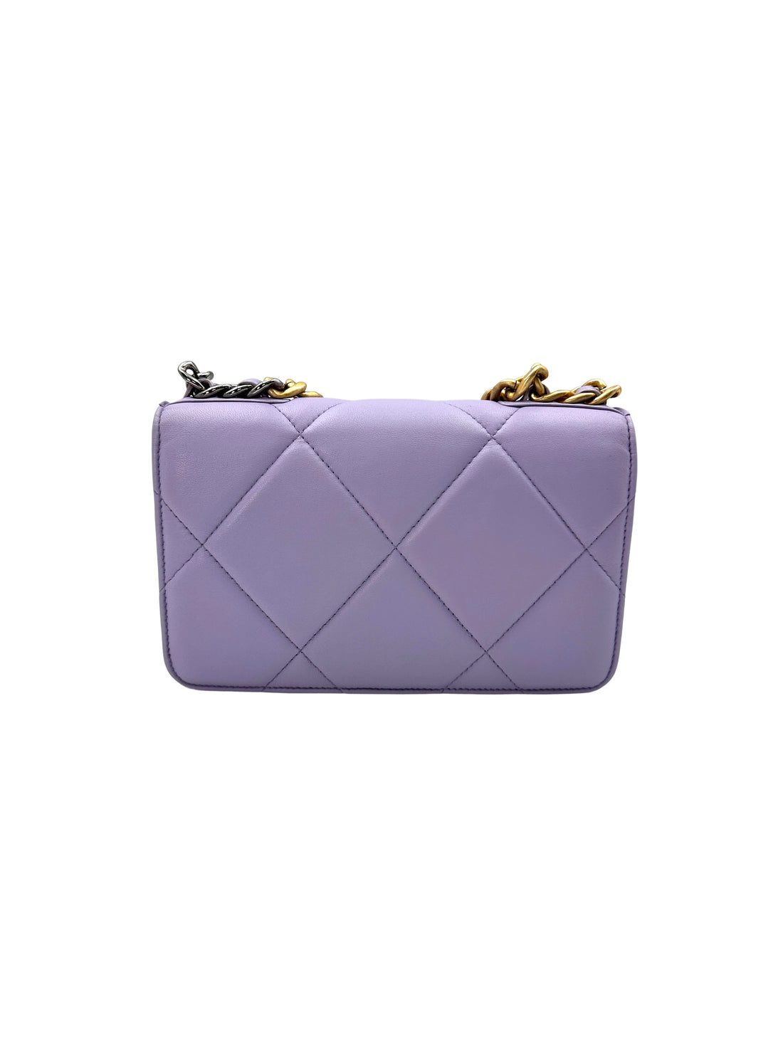 Chanel 21K 19 Light Purple Quilted Leather Wallet On Chain(N3***6L) IRIS131