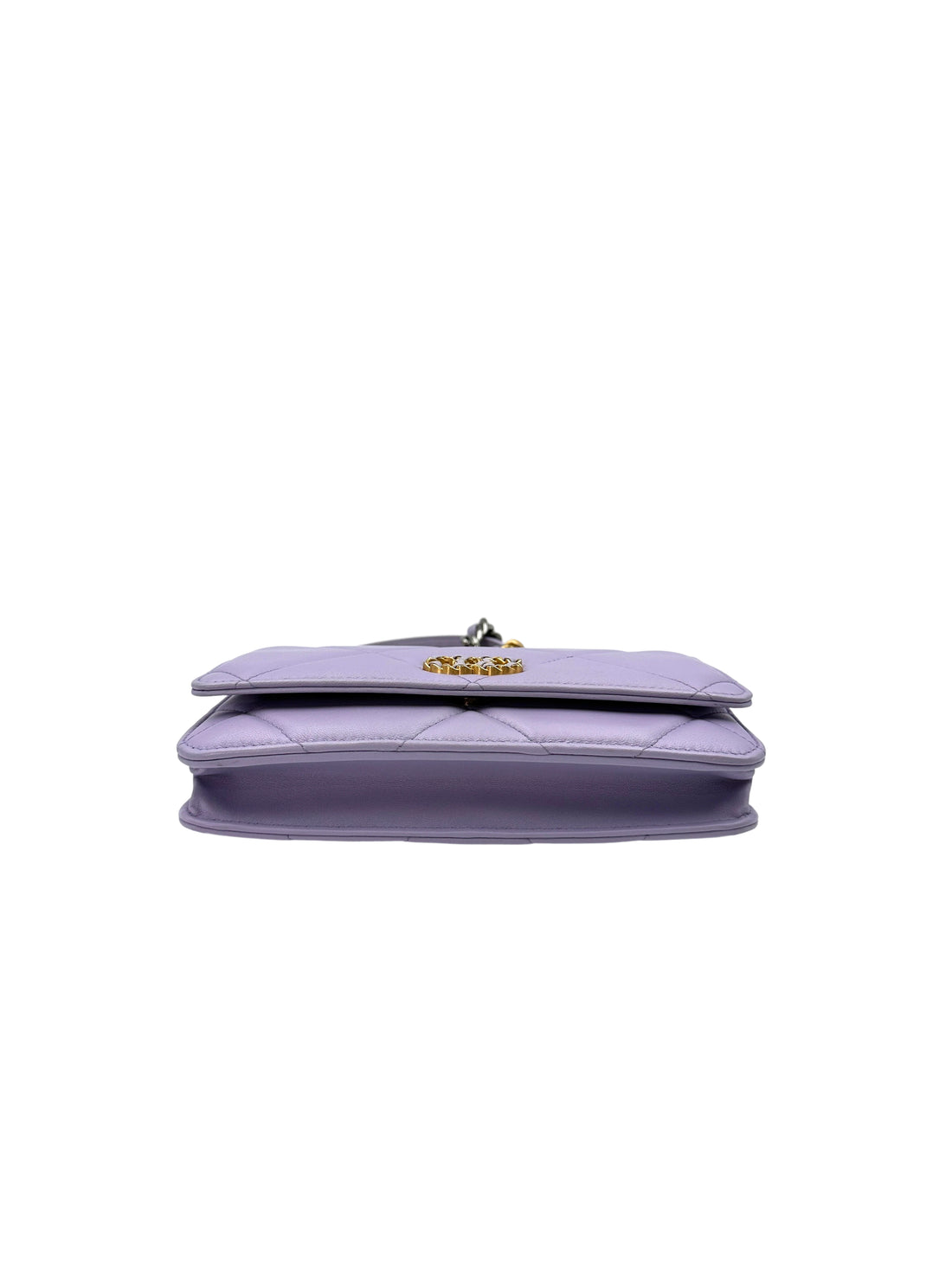 Chanel 21K 19 Light Purple Quilted Leather Wallet On Chain(N3***6L) IRIS131