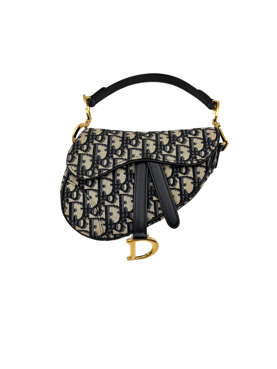 Christian Dior Oblique Black Jacquard Saddle Bag DR646