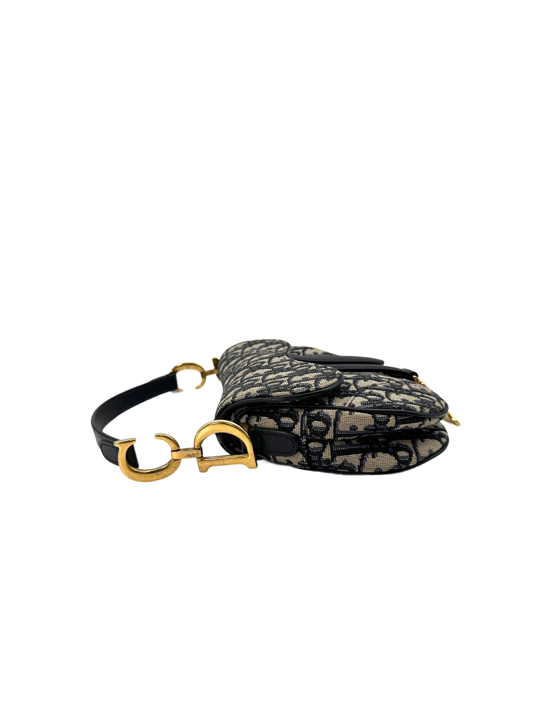 Christian Dior Oblique Black Jacquard Saddle Bag DR646