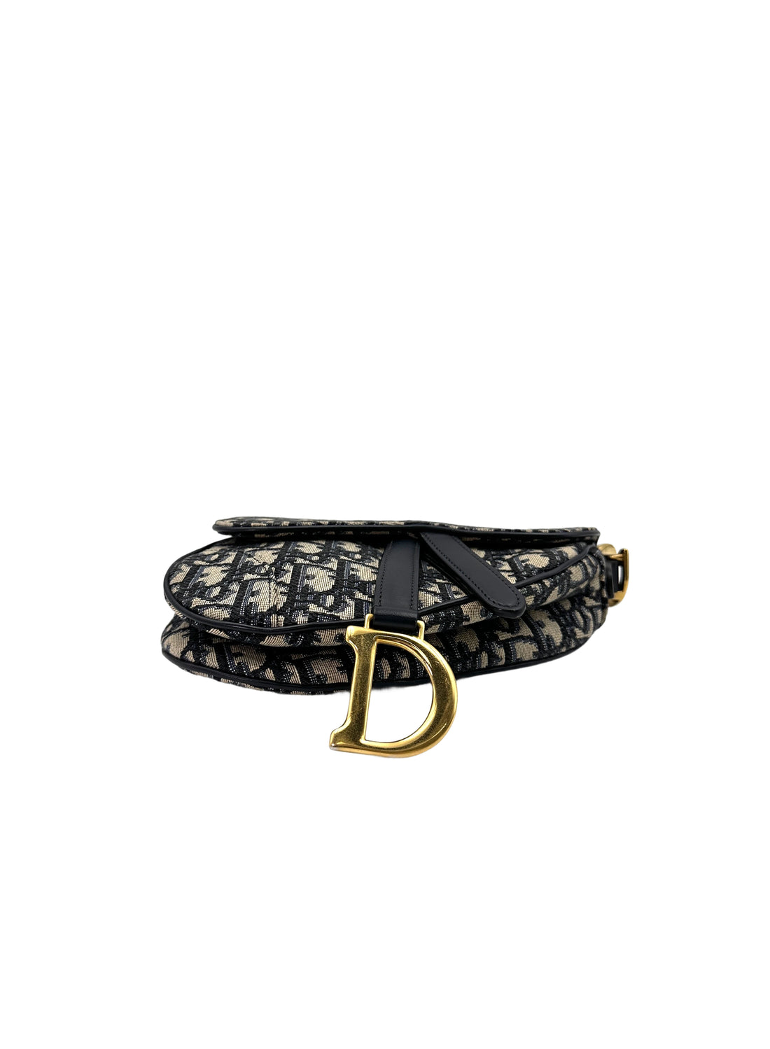 Christian Dior Oblique Black Jacquard Saddle Bag DR646