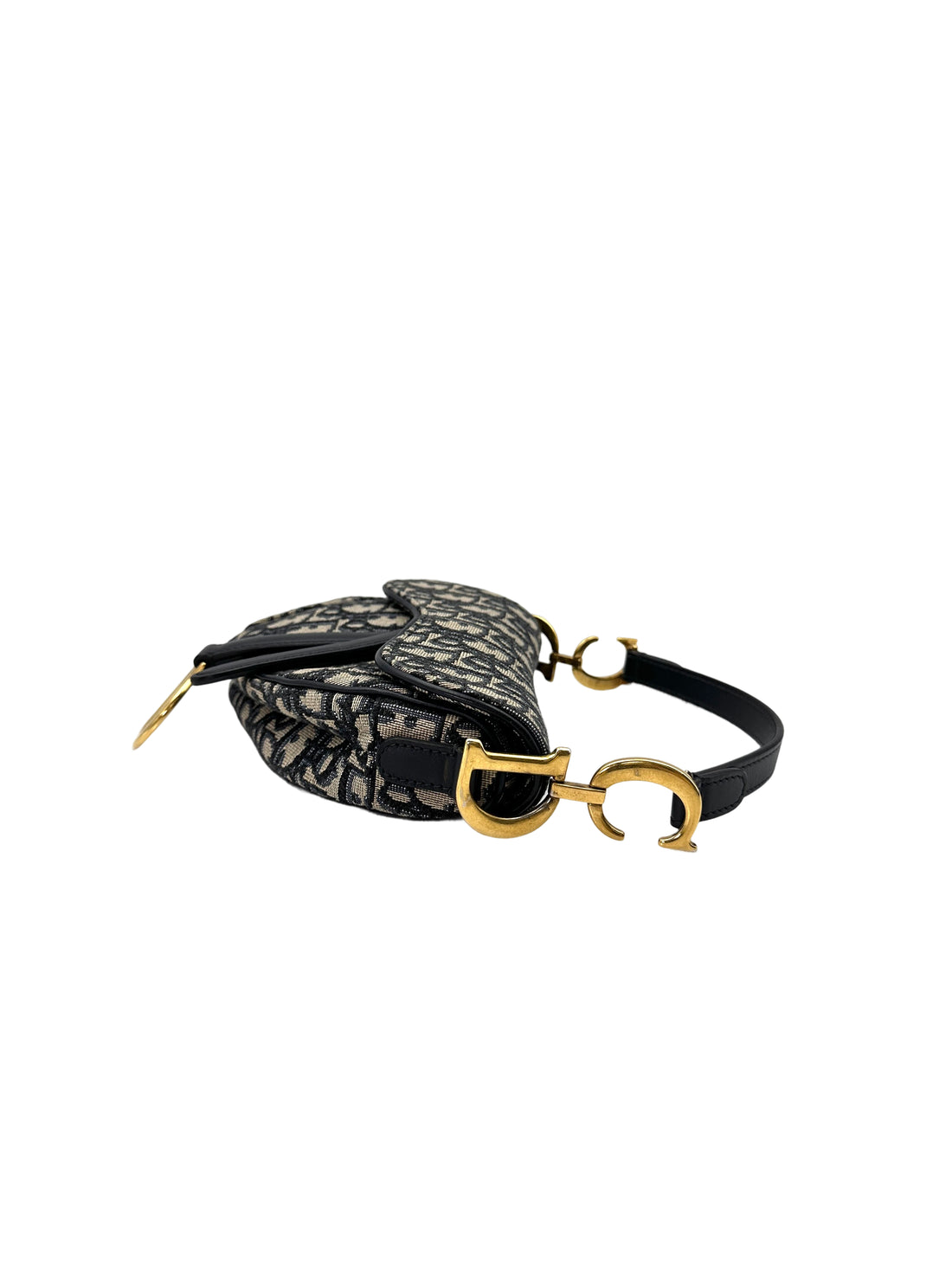 Christian Dior Oblique Black Jacquard Saddle Bag DR646