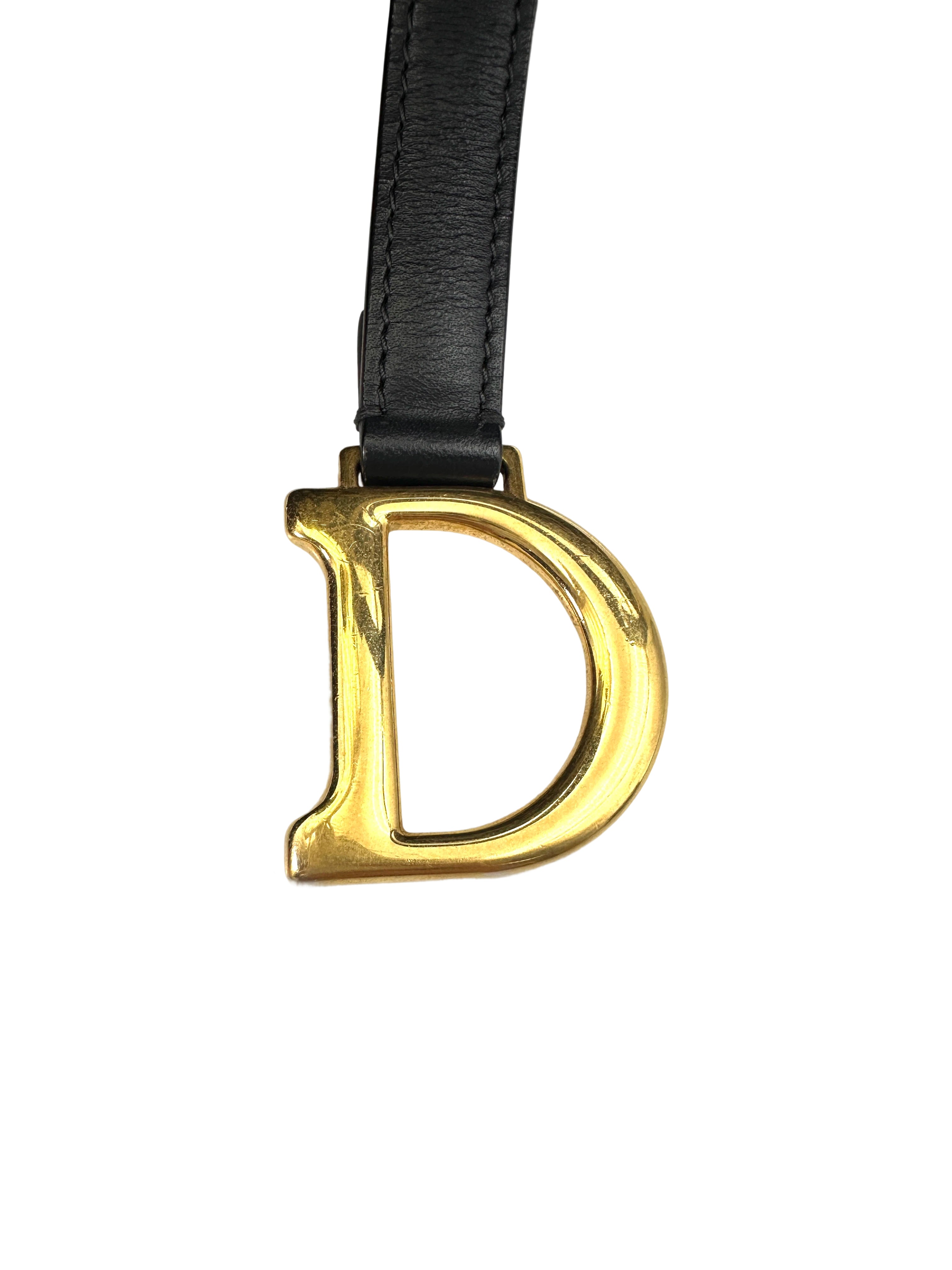 Christian Dior Oblique Black Jacquard Saddle Bag DR646