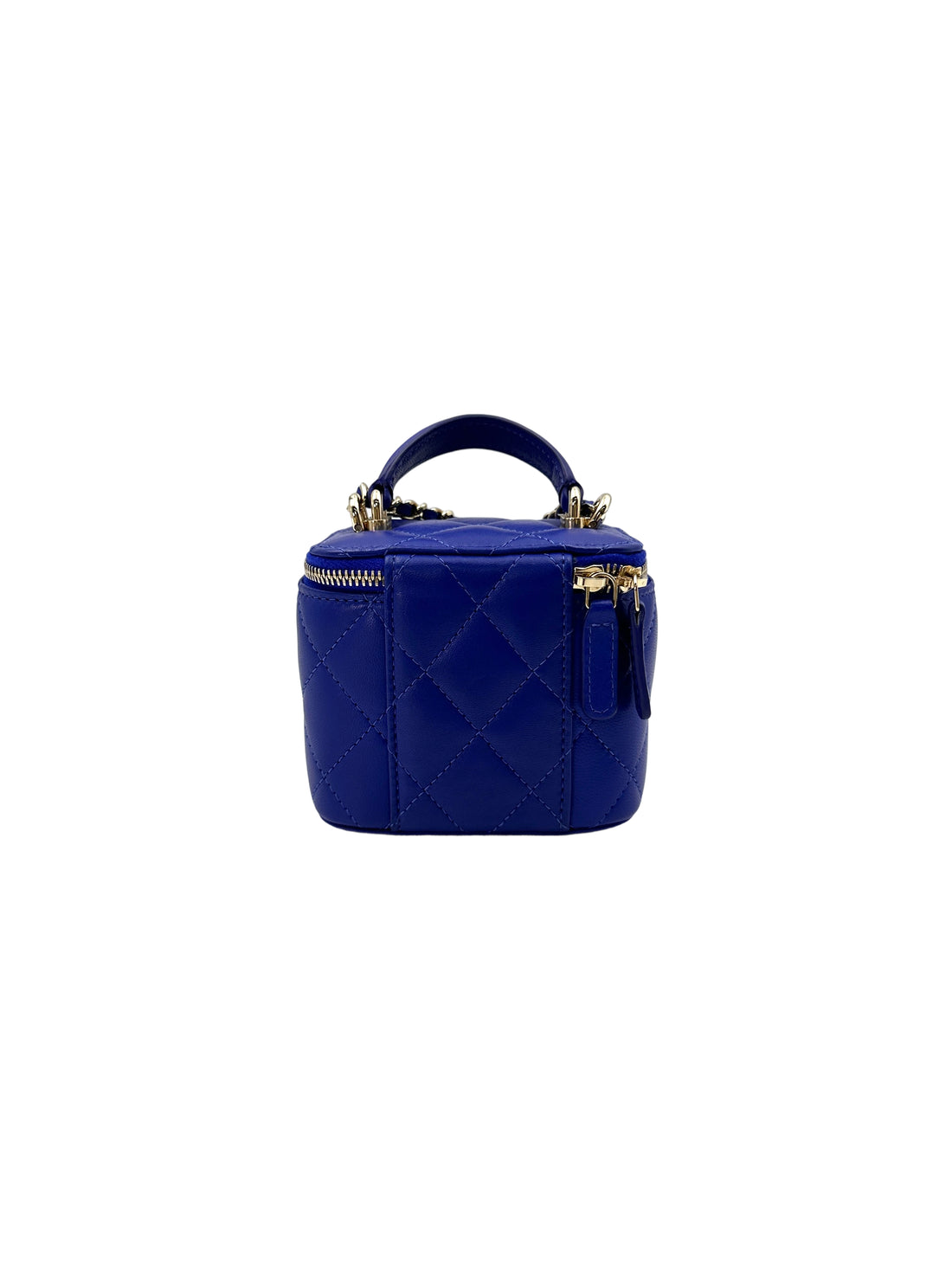 Chanel Blue Quilted Lambskin Top Handle Vanity Case(31***93) CC1697