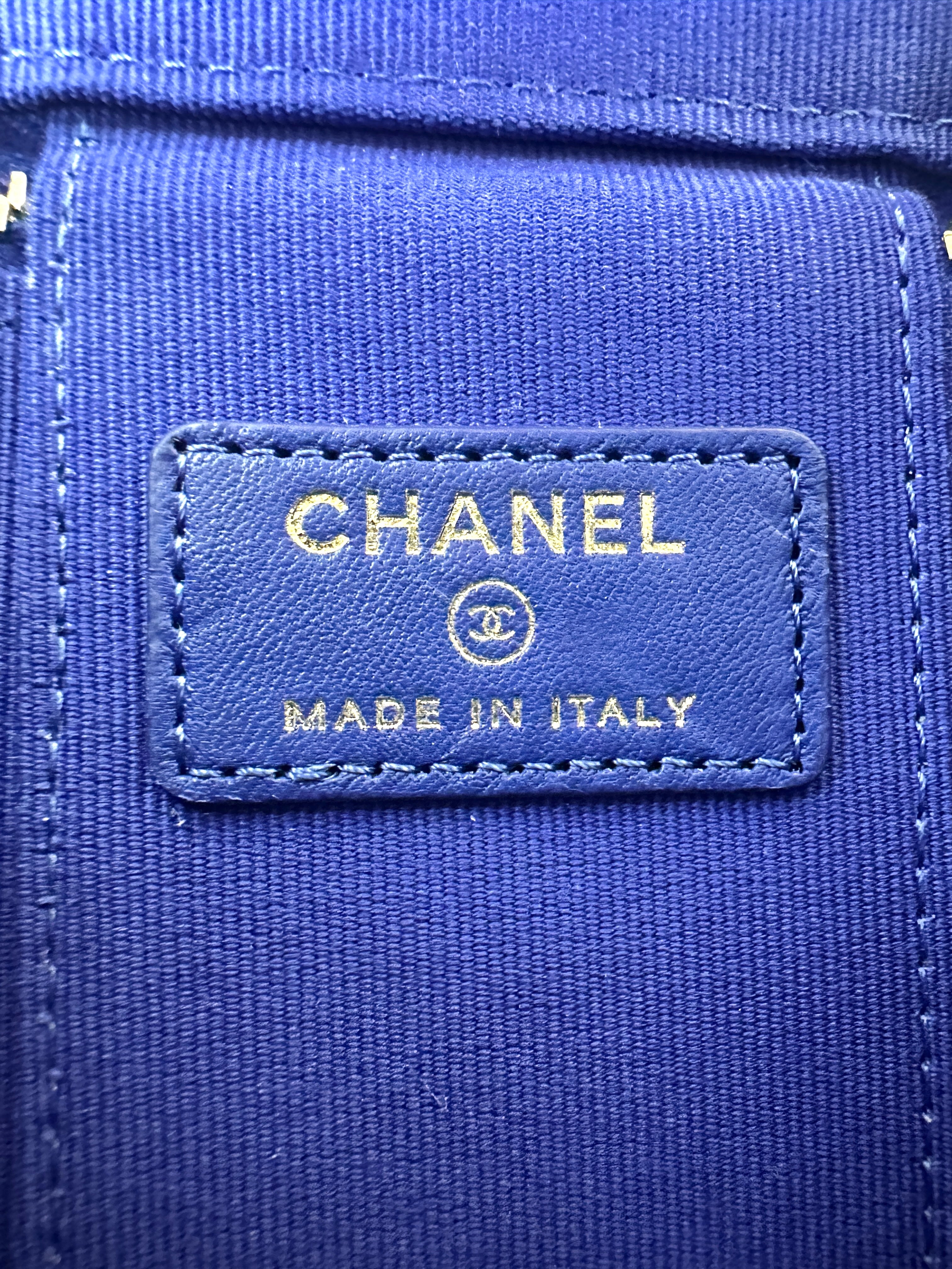 Chanel Blue Quilted Lambskin Top Handle Vanity Case(31***93) CC1697