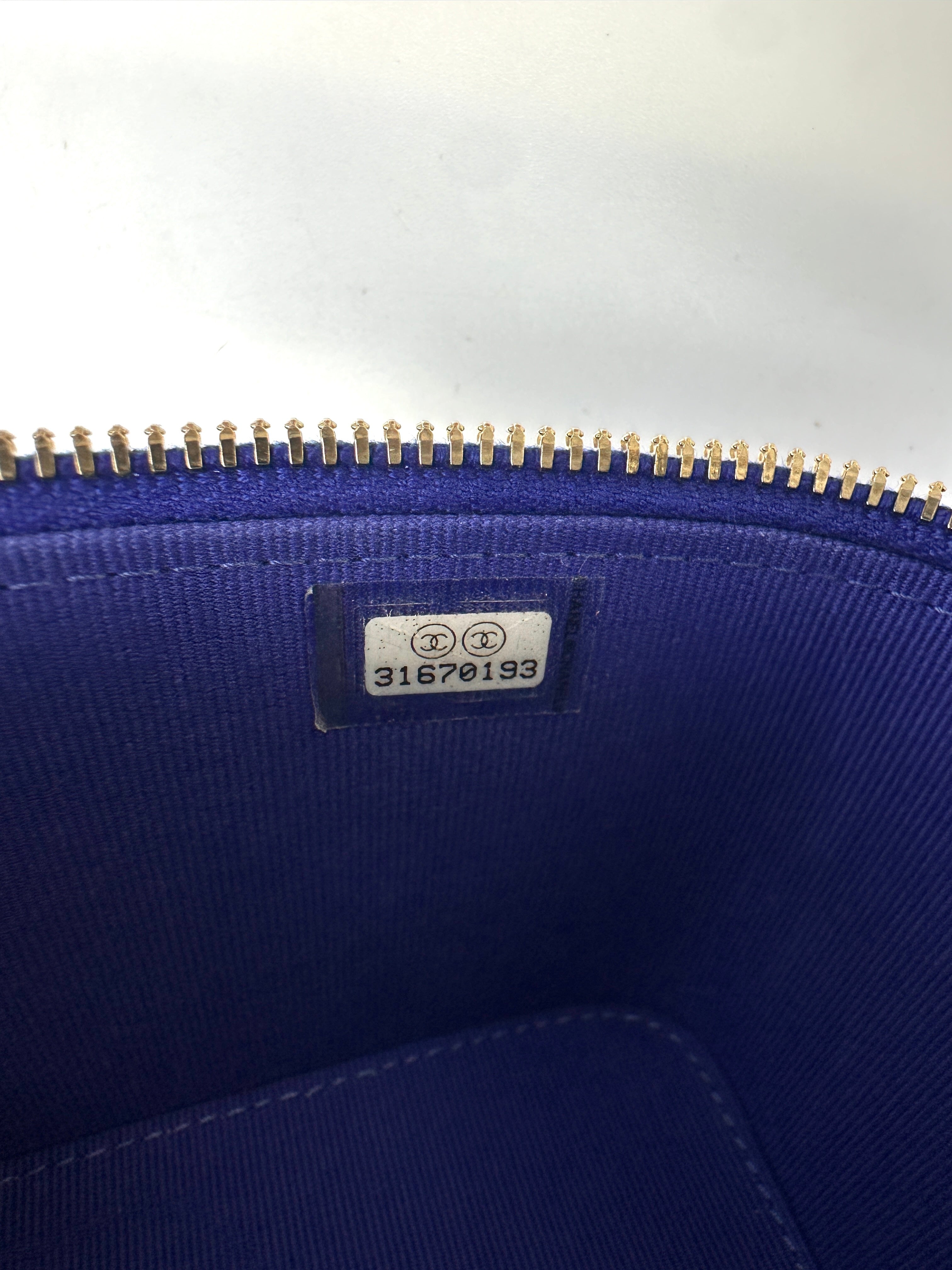 Chanel Blue Quilted Lambskin Top Handle Vanity Case(31***93) CC1697