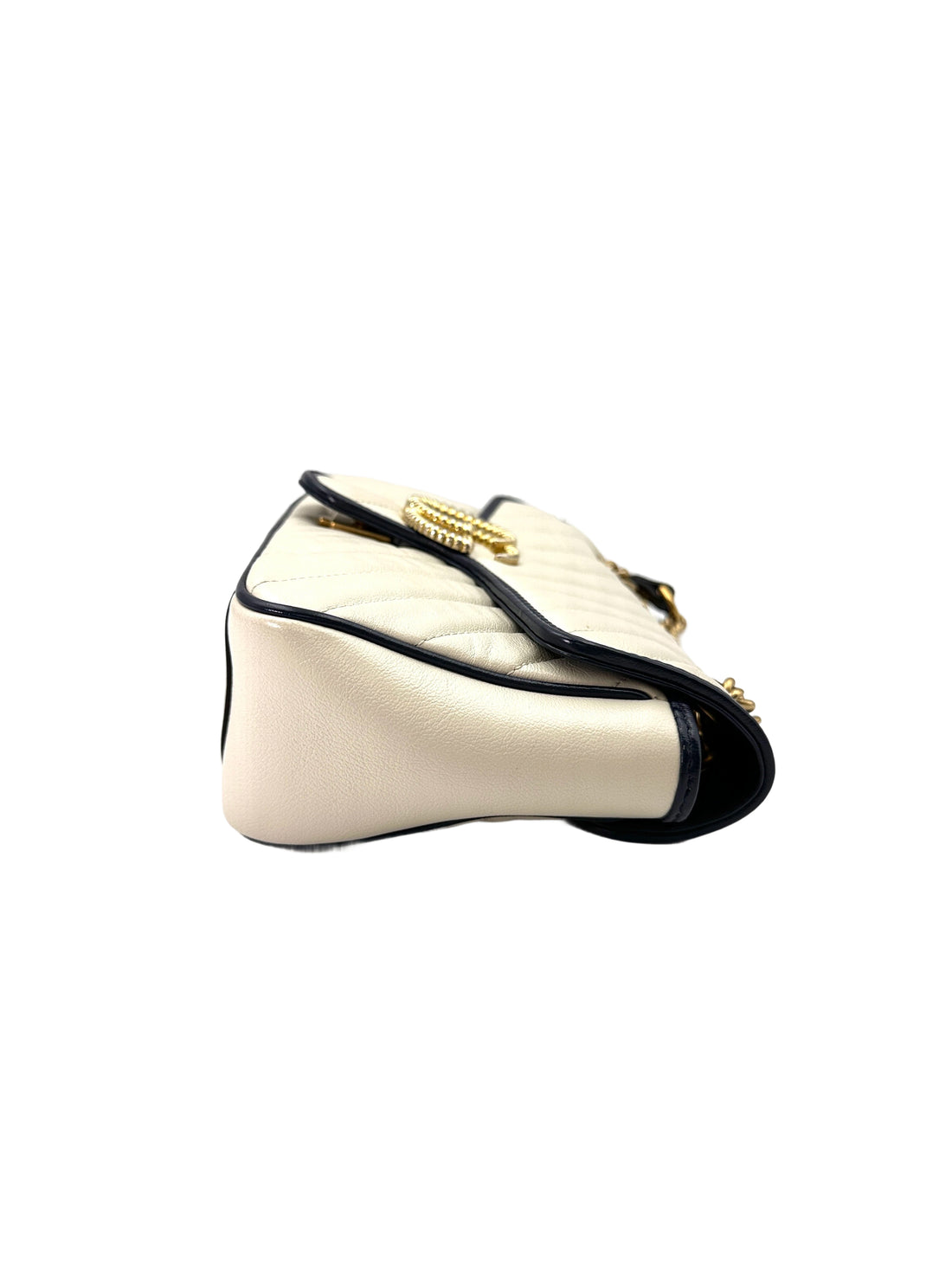 Gucci GG Marmont White/Navy Quilted Leather Chain Shoulder Bag GG832