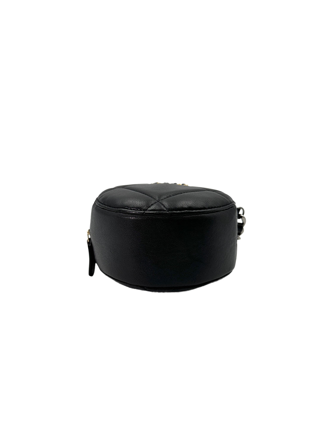 Chanel Black Quilted Leather Round Clutch With Chain(31***83) CC1698