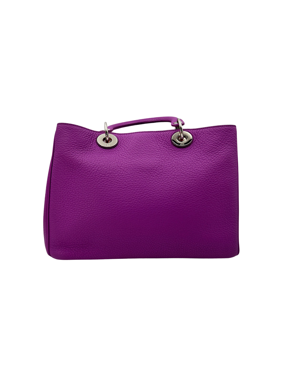 Christian Dior Diorissimo Purple Leather Medium Size Handle Bag With Pouch IRIS648
